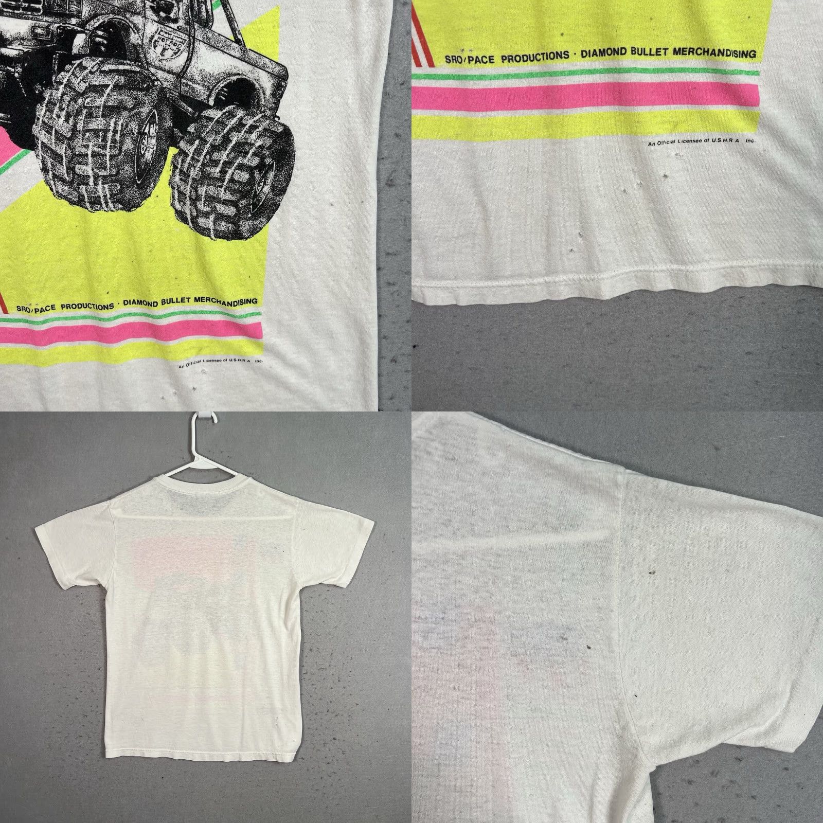 Vintage VINTAGE 80s Hot Rod Monster Truck Racing Graphic Tee Adult Medium White Mens Size US M / EU 48-50 / 2 - 8 Thumbnail