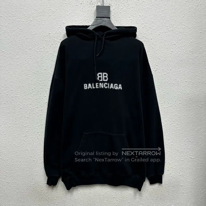 Balenciaga Balenciaga Mosaic double B letter print drawstring hooded Size US S / EU 44-46 / 1 - 1 Thumbnail
