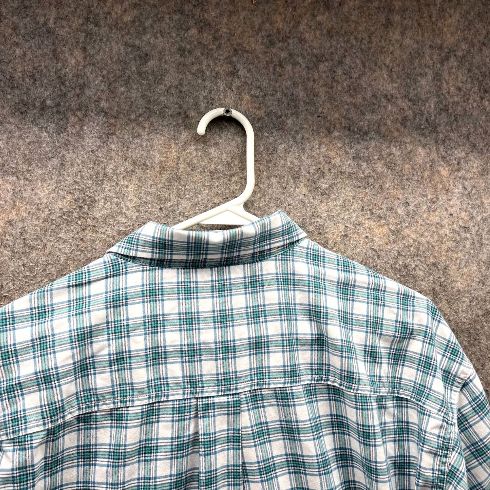 Vintage LL bean Shirt Men XLT Teal Blue Button Down Traditional Tall Plaid Size US XL / EU 56 / 4 - 4 Thumbnail