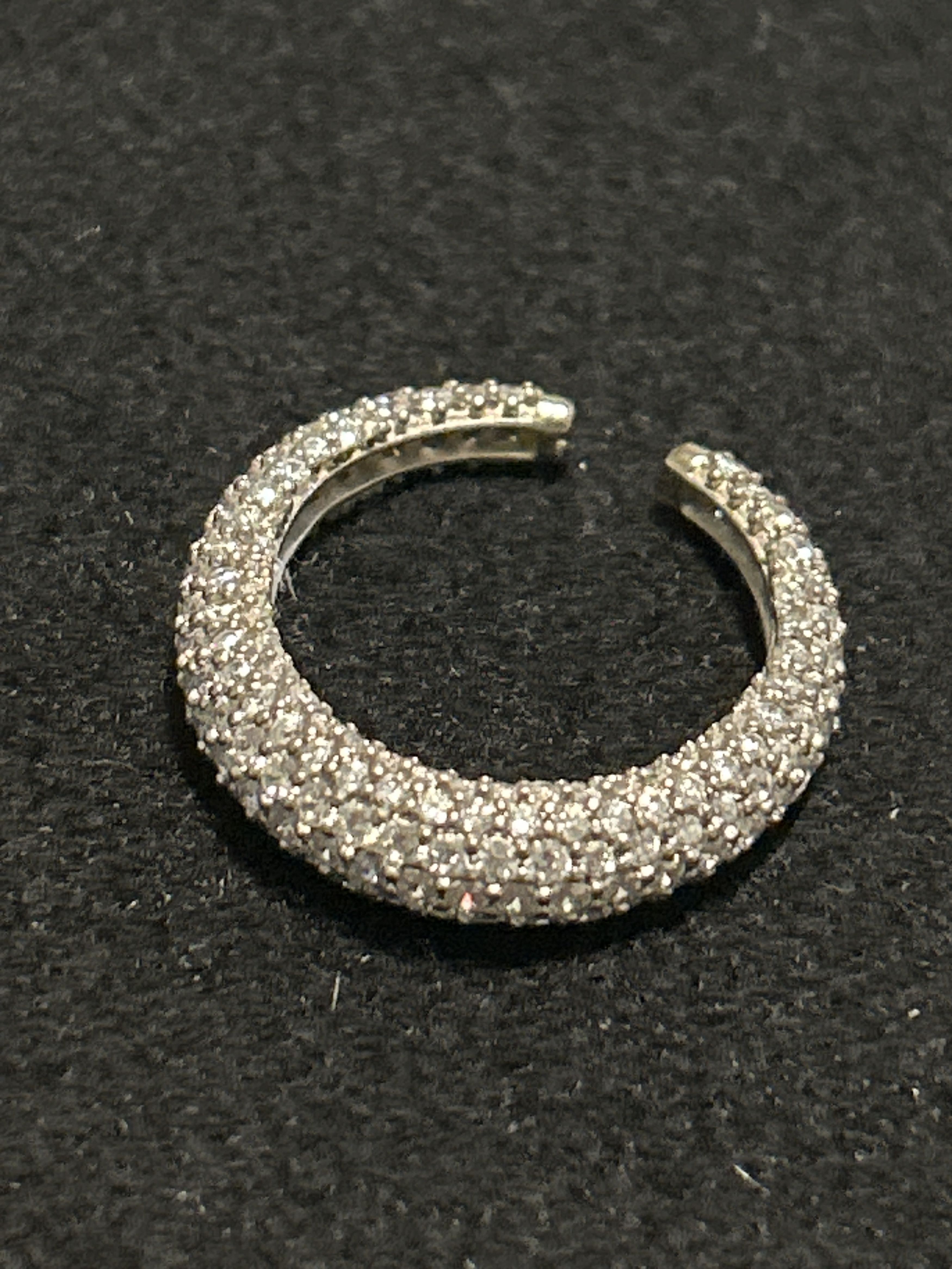 Tom Wood Giant Pave Rhodium ear cuff Size ONE SIZE - 4 Thumbnail