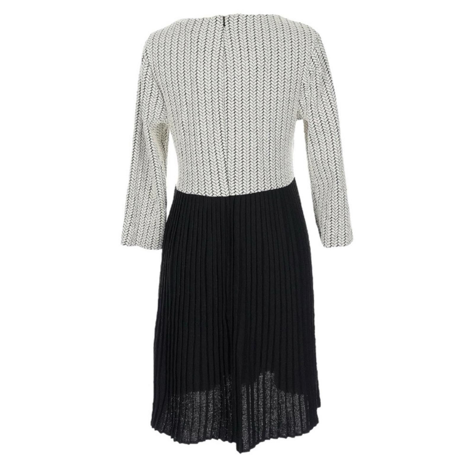 Ganni GANNI jacquard knit & pleated skirt dress, black/ivory - L Size L / US 10 / IT 46 - 9 Thumbnail