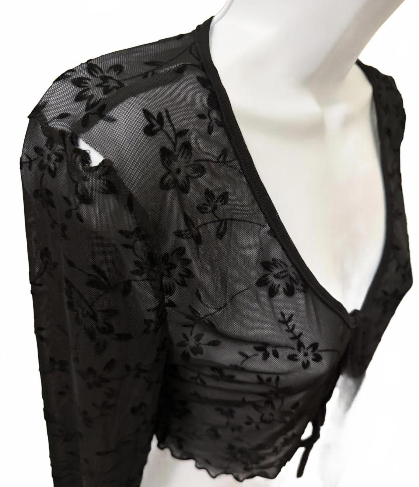 Other SHEIN Sheer Cover w/ Tie in Black (X-SMALL) Size XS / US 0-2 / IT 36-38 - 5 Thumbnail
