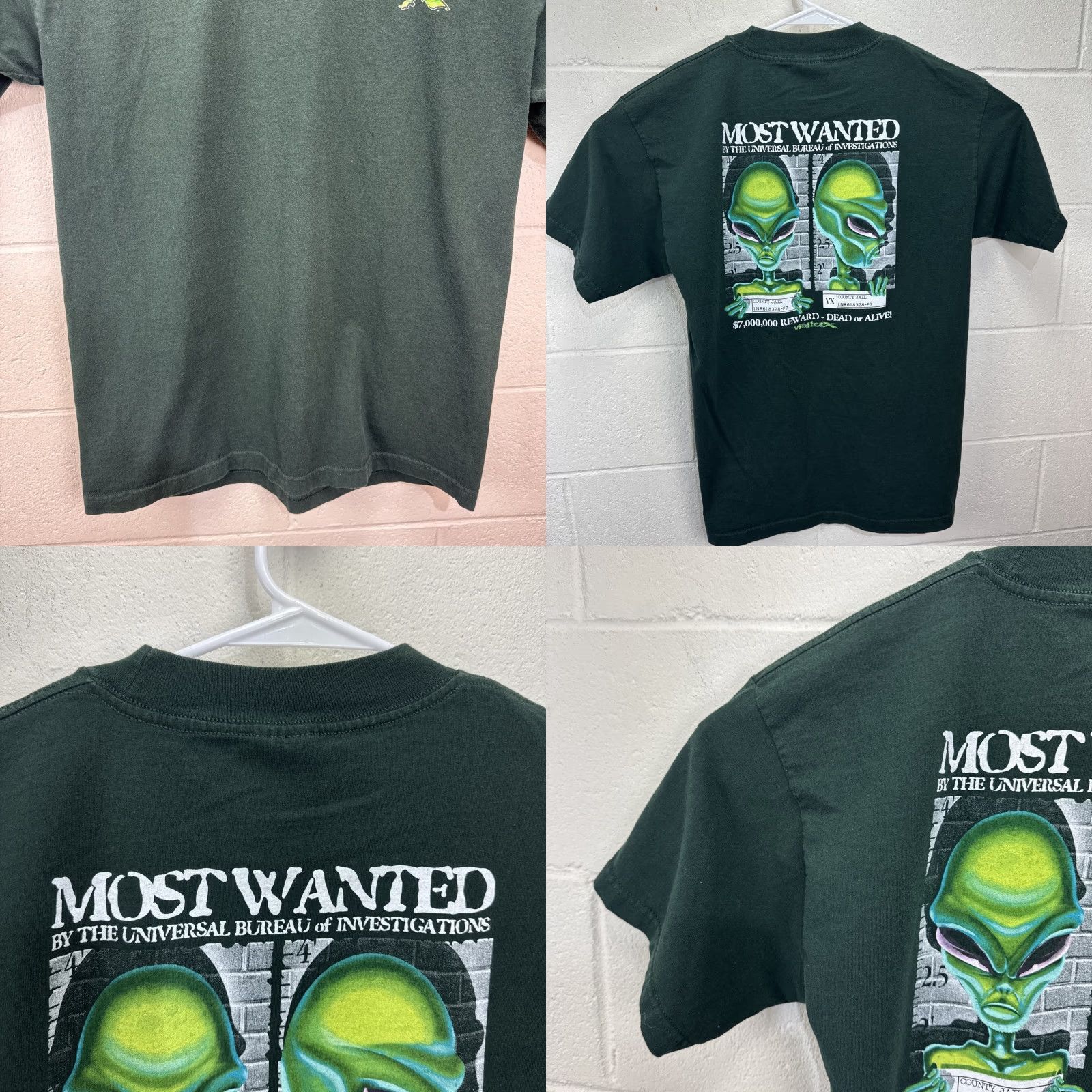 Vintage VINTAGE Murina 90s Alien T-Shirt Men Large Green Graphic Short Sleeve Retro Size US L / EU 52-54 / 3 - 8 Thumbnail