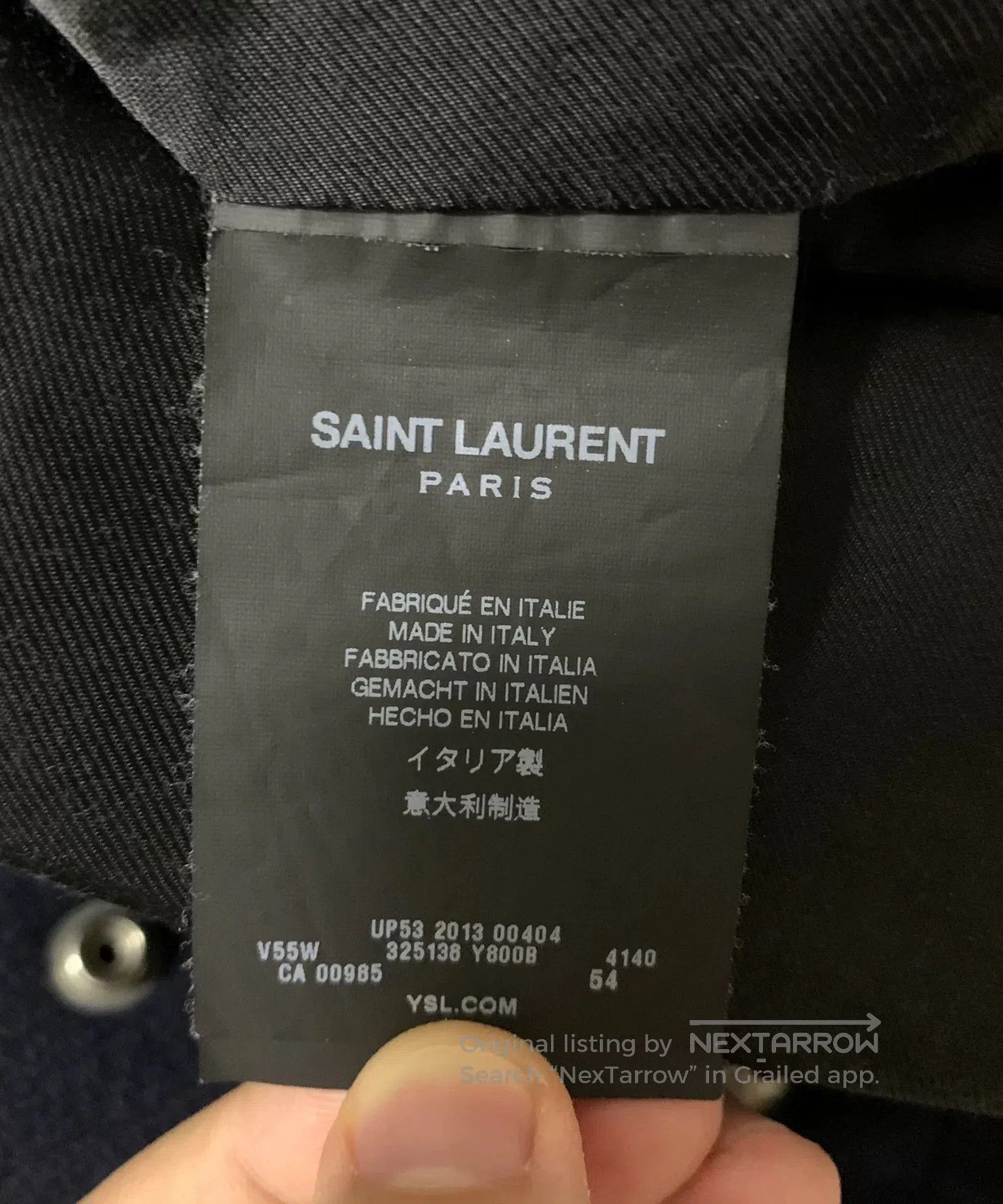 Saint Laurent Paris Saint Laurent Blue Wool Baseball Jacket. Size US L / EU 52-54 / 3 - 4 Thumbnail