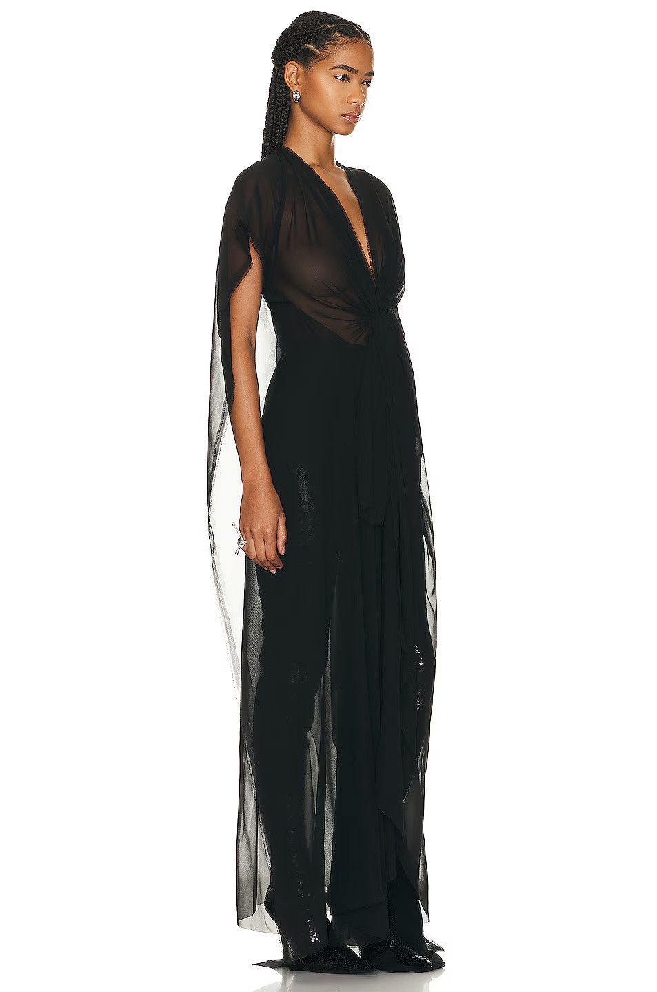 Balenciaga o1bcso1str1124 Fabric Cut Dress in Black Size S / US 4 / IT 40 - 3 Thumbnail