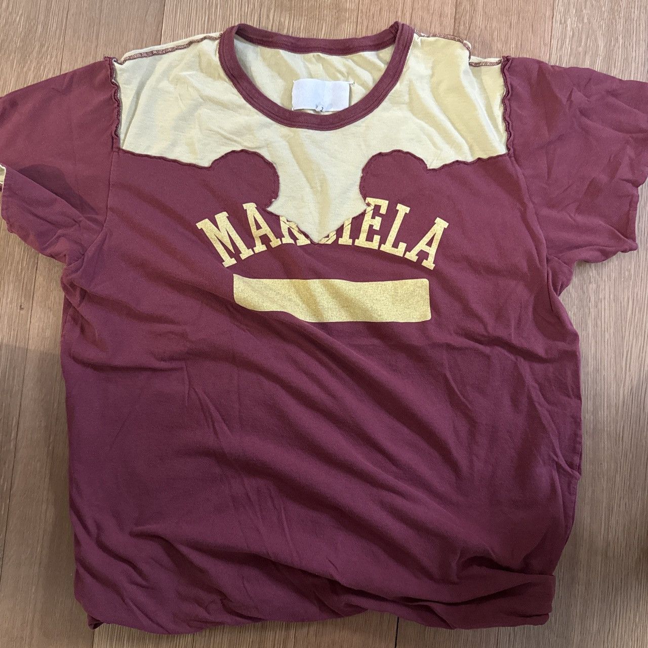 Maison Margiela 2023 FW layered red and yellow tee