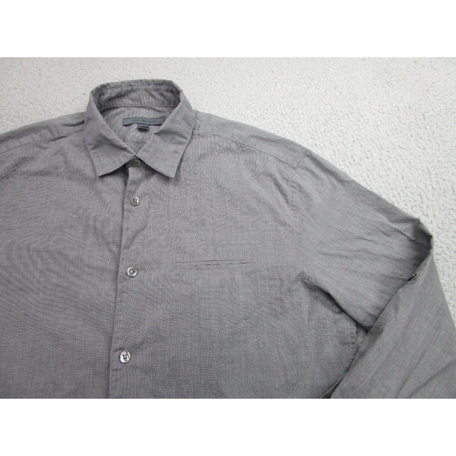 John Varvatos John Varvatos Slim Fit Button-Up Shirt Men Small Gray Long Sleeve Casual Workwear Size US S / EU 44-46 / 1 - 2 Thumbnail