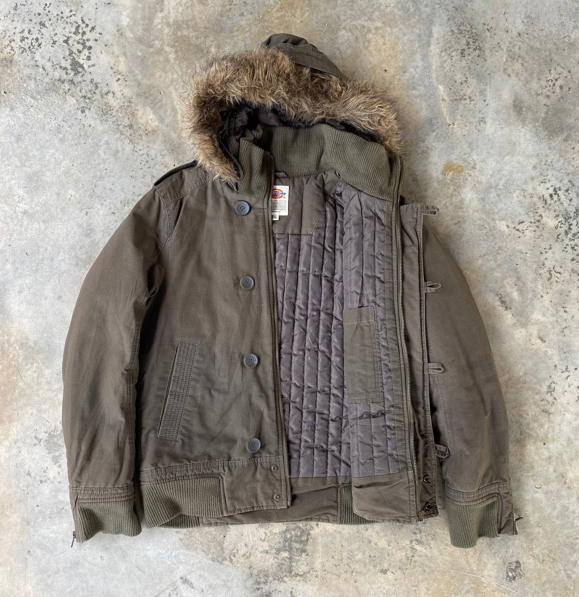 Dickies VINTAGE DICKIES COLD JACKET FUR HOODIE MILITARY GREEN Size US M / EU 48-50 / 2 - 1 Thumbnail