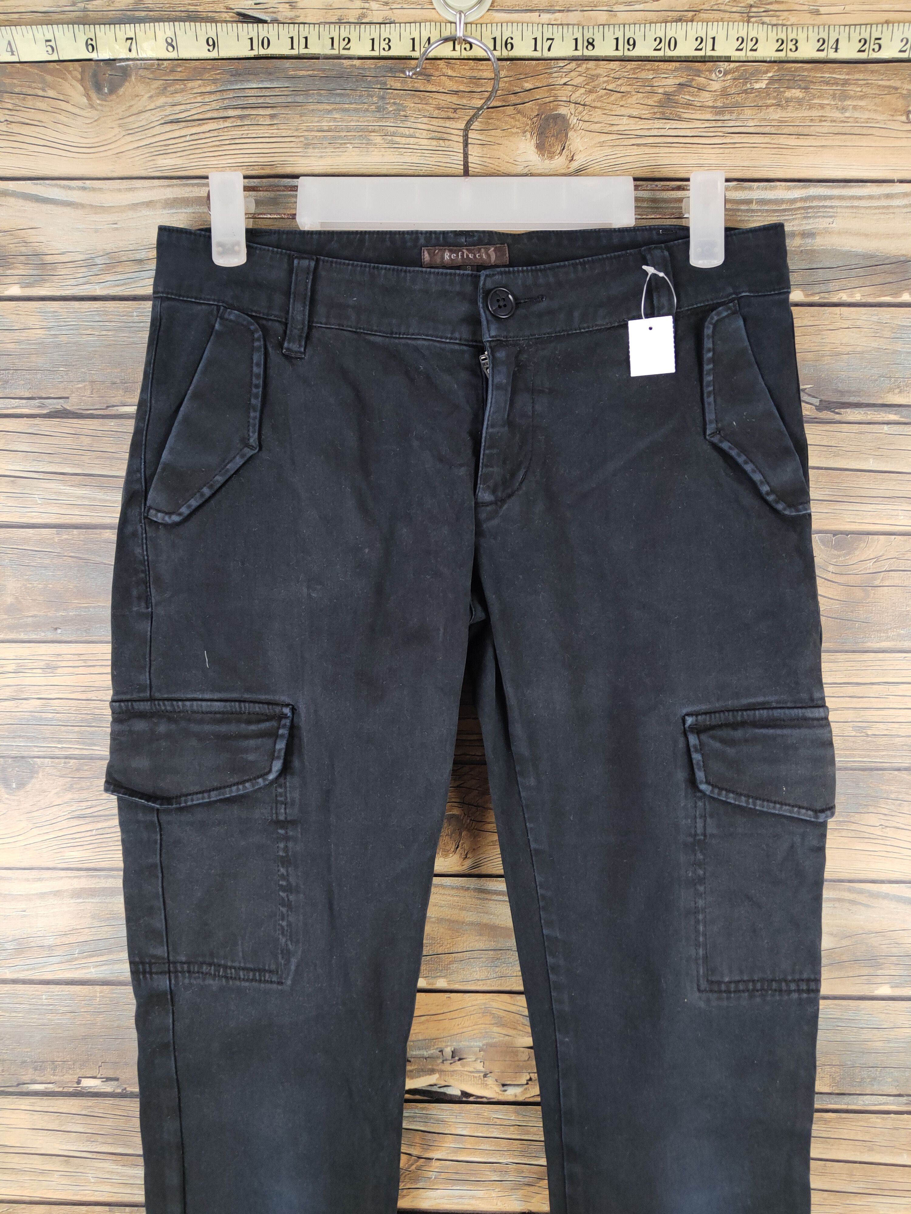 Japanese Brand DL Reflect Black Multipocket Cargo Pants #2373 Size 29" - 2 Thumbnail