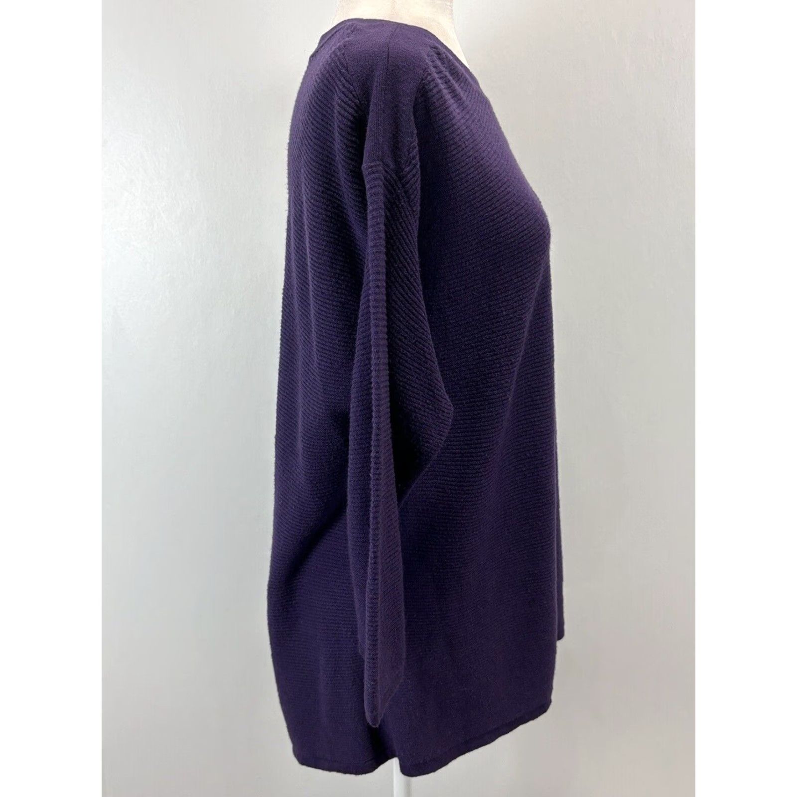 Vintage VINTAGE Chico's Knit Sweater Women's Large Purple Boat Neck Long Sleeve Pullover Size L / US 10 / IT 46 - 4 Thumbnail