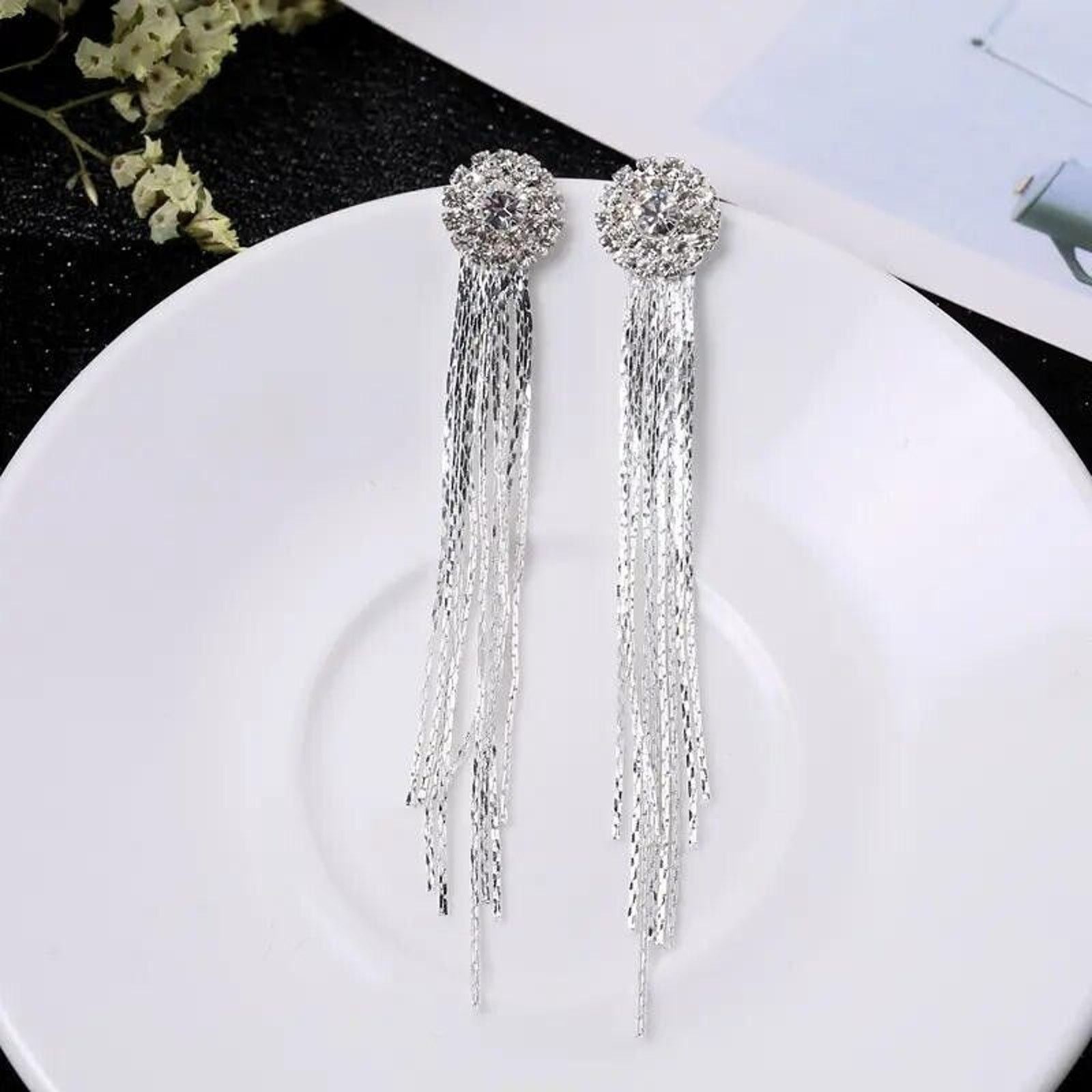 Other Elegant Tassel Earrings • Icicle Snowball Design Size ONE SIZE - 3 Thumbnail