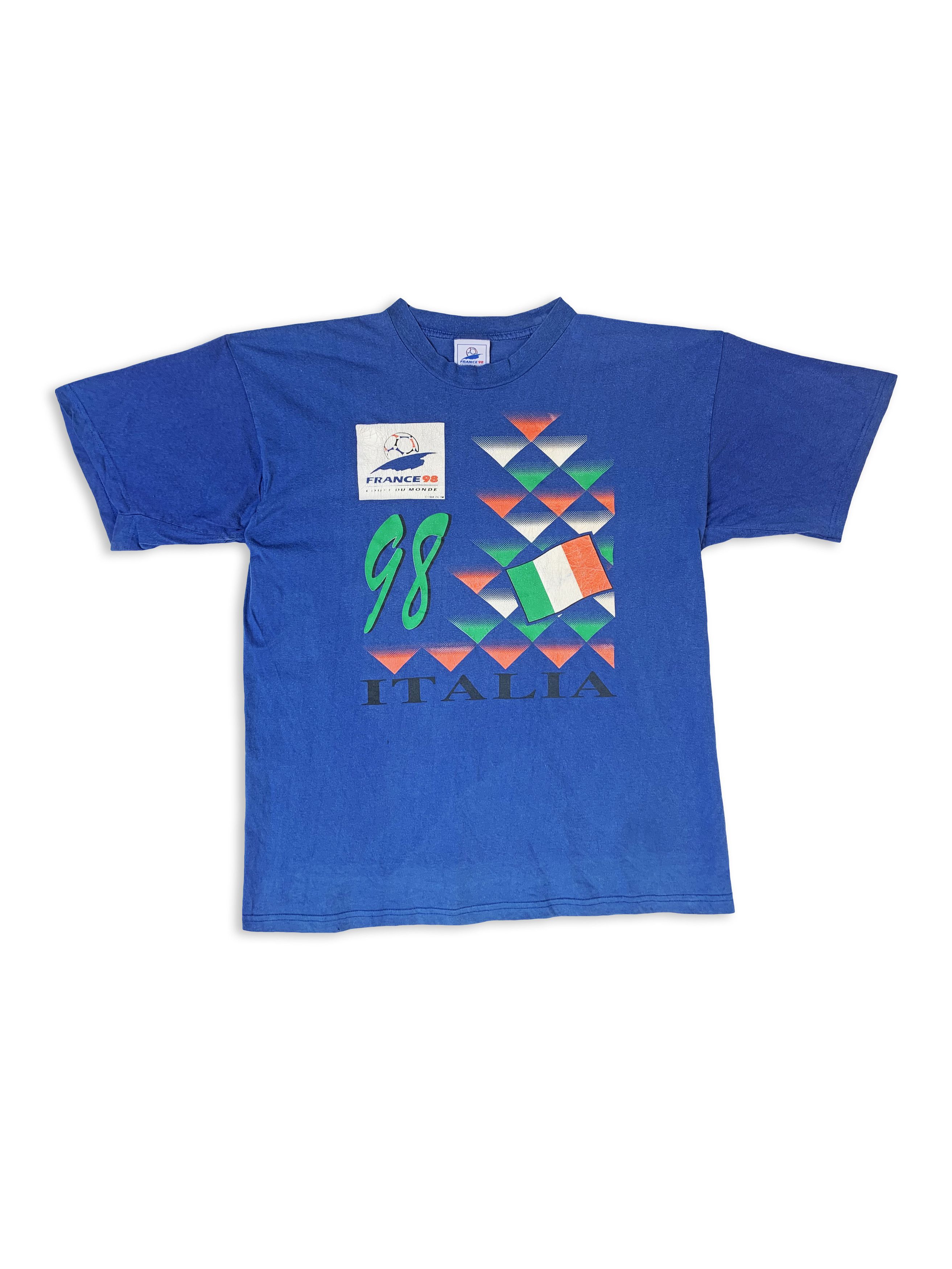 Vintage 1998 ITALY T Shirt France 98 World Cup Football Tee Official Size US XL / EU 56 / 4 - 1 Thumbnail