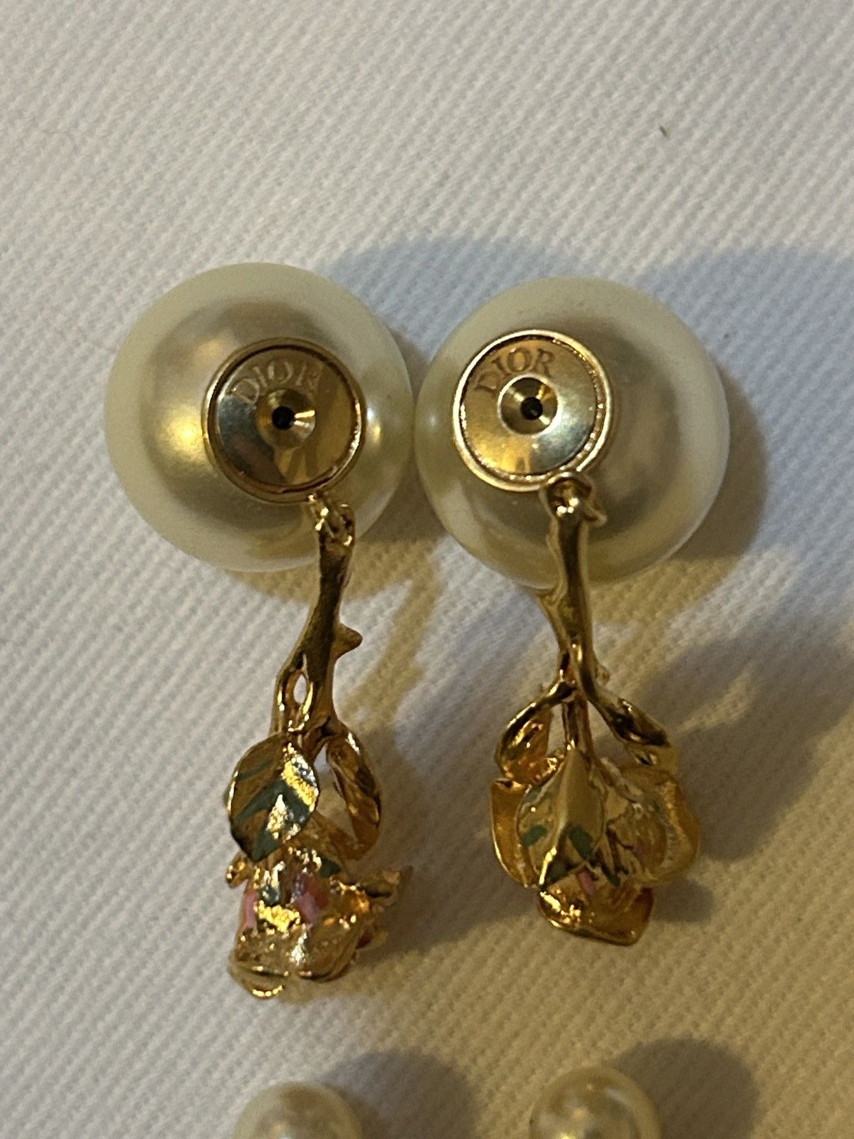 Dior DIOR TRIBALES EARRINGS Gold-Finish Metal White Resin Pearl Size ONE SIZE - 8 Thumbnail