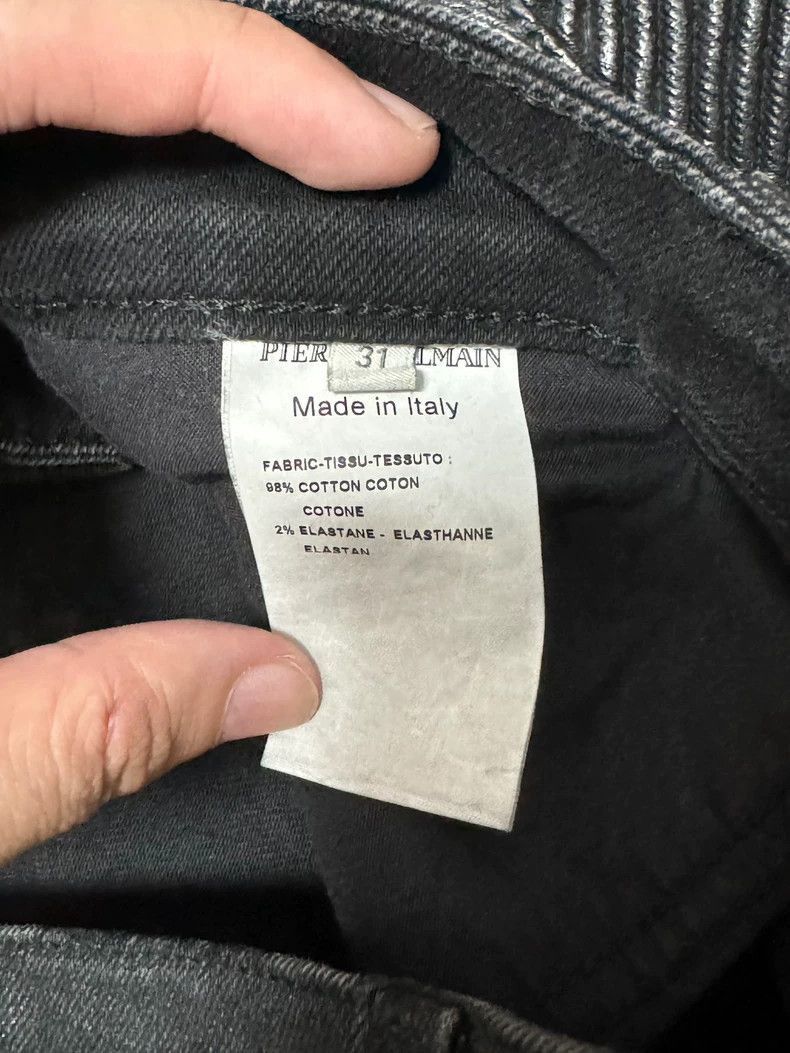 Balmain Balmain Black Coated Jeans by Pierre Balmain-2507 Size US 31 - 5 Thumbnail
