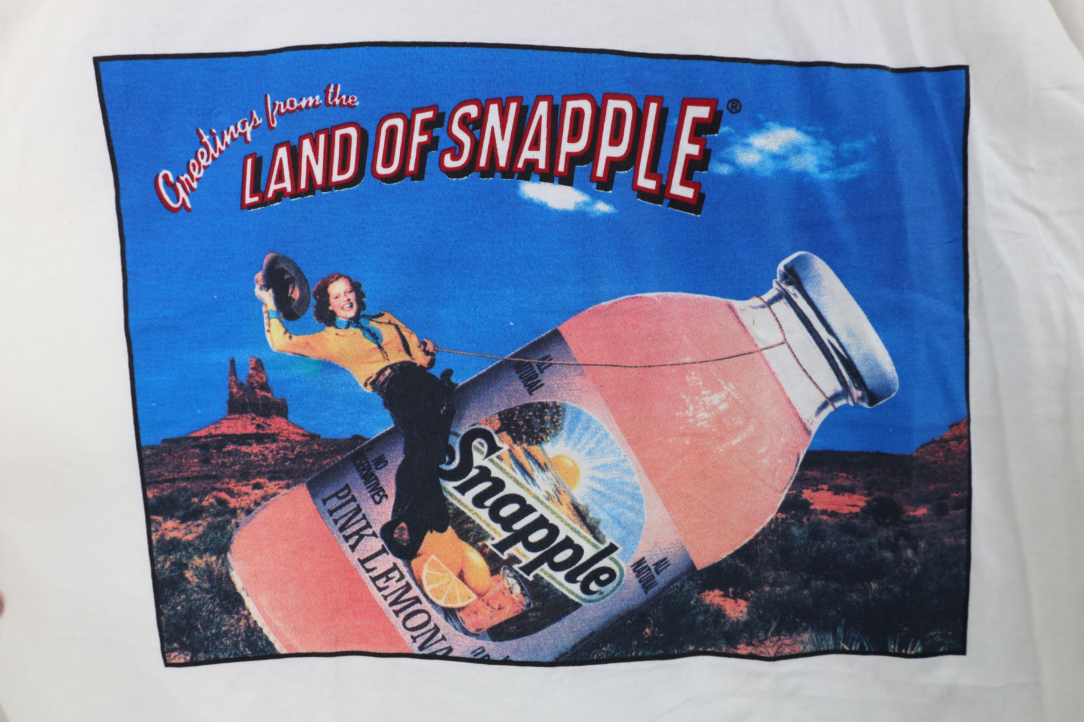 Hanes Vintage 90s Snapple Tea Pink Lemonade Short Sleeve T-Shirt Size US XL / EU 56 / 4 - 4 Thumbnail