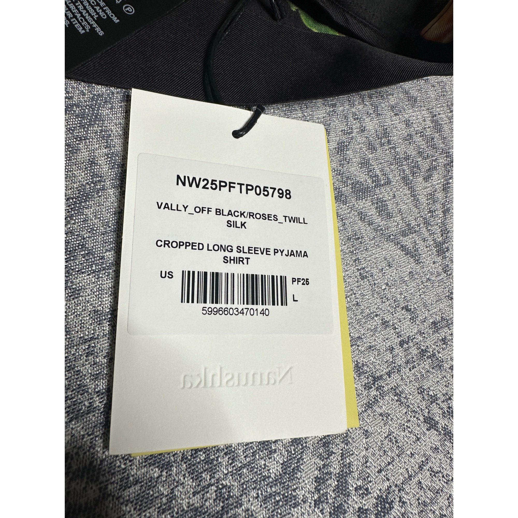 Nanushka Nanushka Valley Silk Cropped Twill Long Sleeve PY Jama Shirt Size L / US 10 / IT 46 - 10 Thumbnail