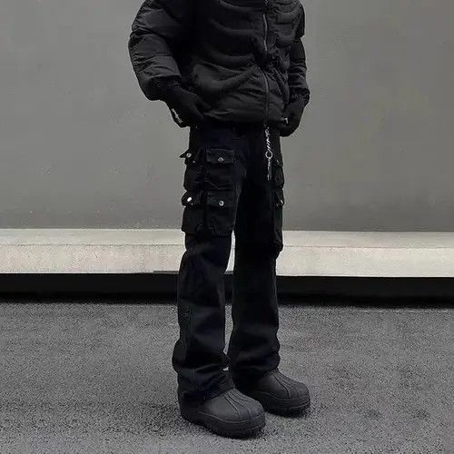 Japanese Brand × Jean Street Retro Heavyweight Multi-Pocket Cargo Jeans Size US 32 / EU 48 - 3 Thumbnail
