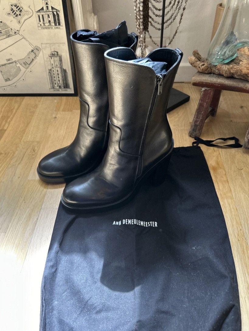 Ann Demeulemeester Beautiful leather calf height boots Size US 11 / IT 41 - 8 Thumbnail