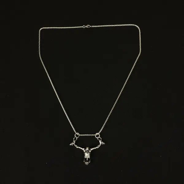 VIBE Skeleton Skull Necklace Punk Chain Size ONE SIZE - 5 Thumbnail