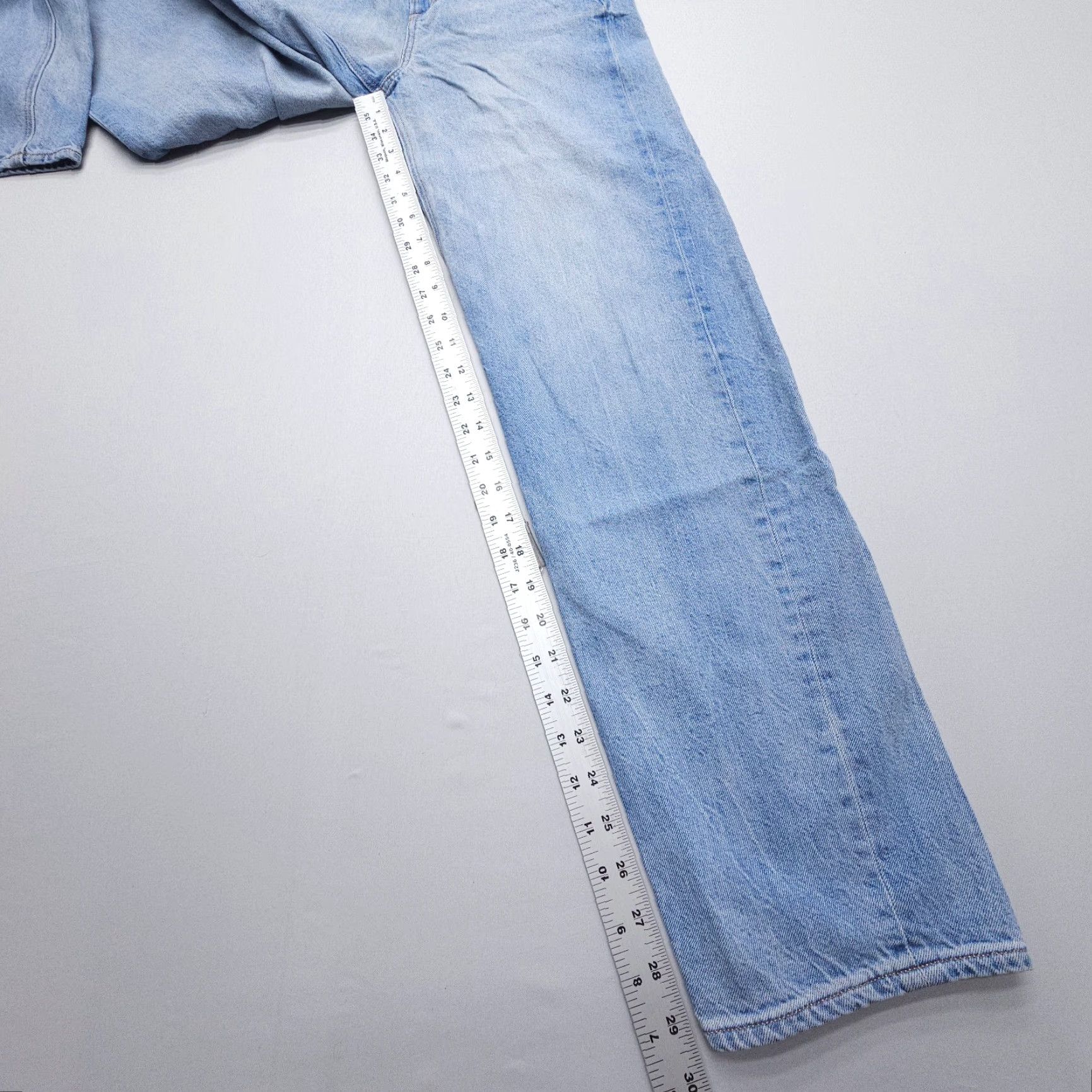 American Eagle Outfitters American Eagle Outfitters Baggy Jeans Size 0 Blue Rigid Cotton Denim High Rise Straight Women Size 25" / US 0 / IT 36 - 6 Thumbnail