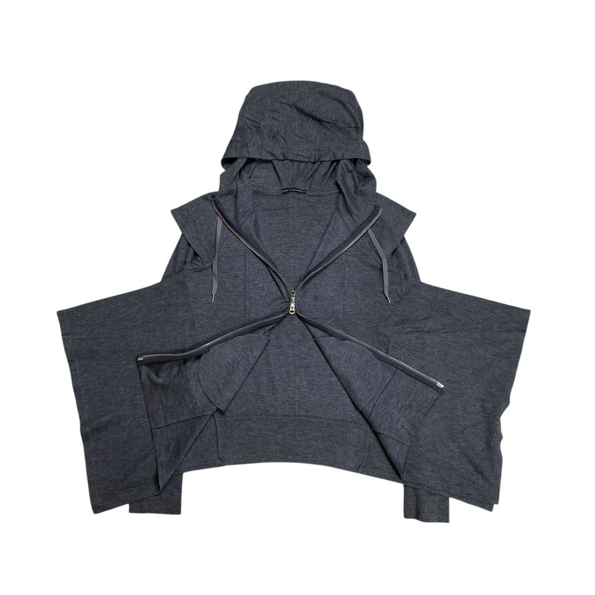 Marithe + Francois Girbaud Rare MFG Batwing Two-Way Zip Hoodie Size US L / EU 52-54 / 3 - 3 Thumbnail