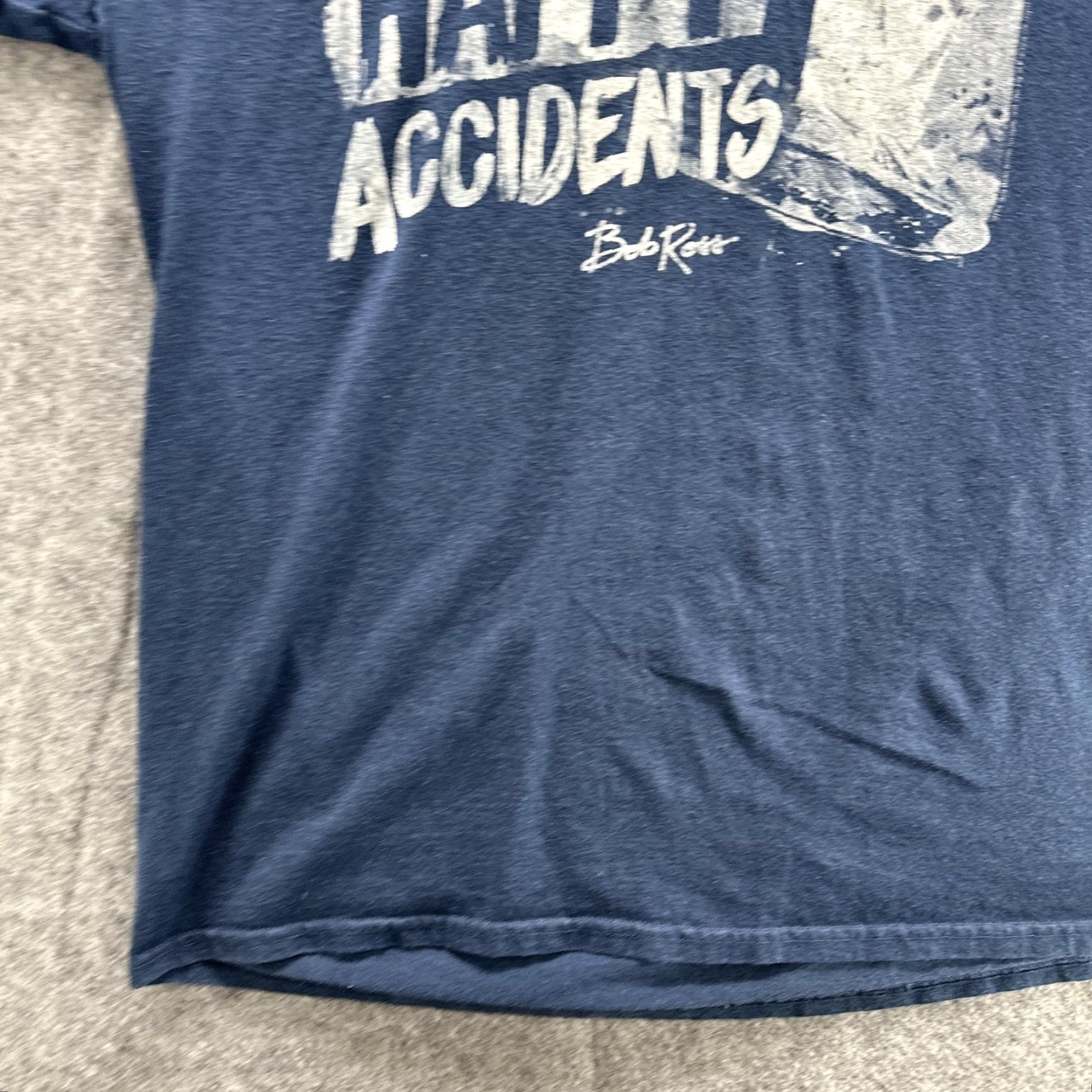 Vintage Bob Ross Shirt Mens Large Navy Blue No Mistakes Happy Accidents Graphic Tee Size US L / EU 52-54 / 3 - 5 Thumbnail