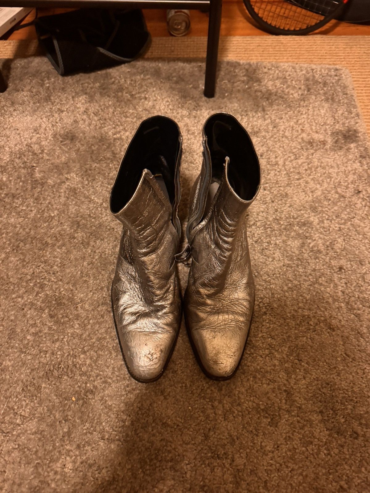 Saint Laurent Paris Saint Laurent Silver Boots Size US 10 / EU 43 - 1 Thumbnail