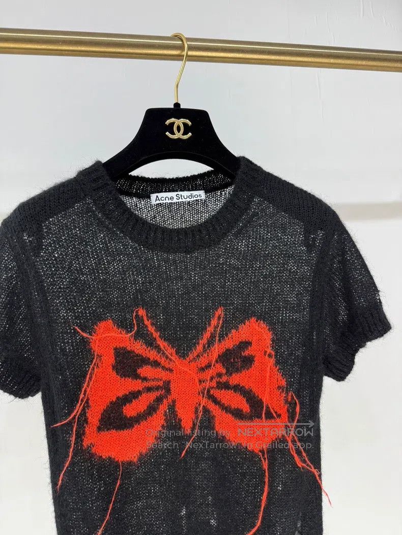 Acne Studios Acne Studios Butterfly Embroidery Mohair Blended Knit Shor Size XXS / US 00 / IT 34 - 3 Thumbnail
