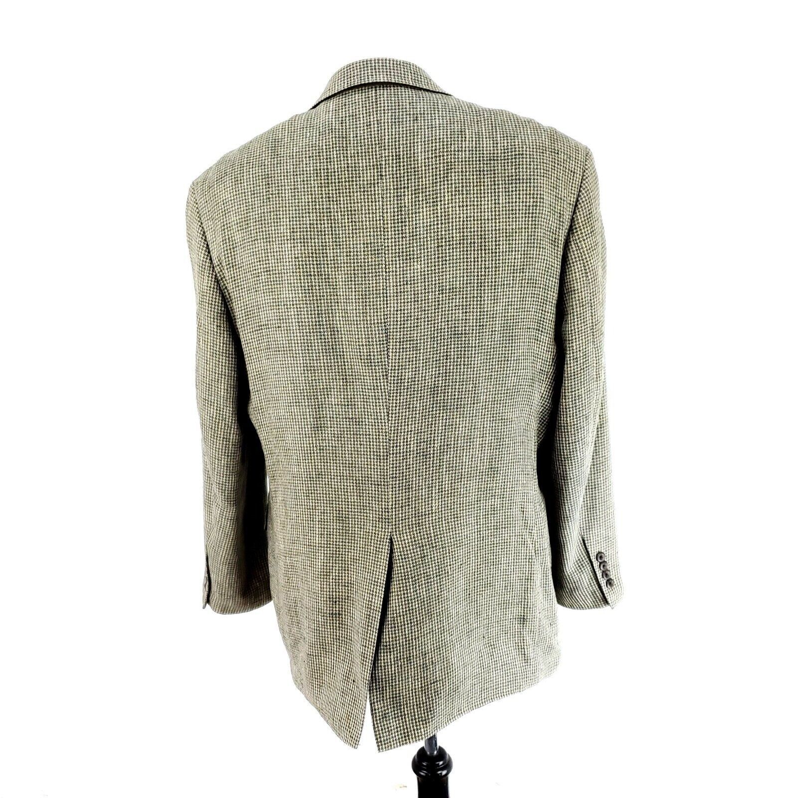 Savile Row Savile Row 100% Silk Textured 2 Button Sport Coat 40R Green Size 40R - 5 Thumbnail
