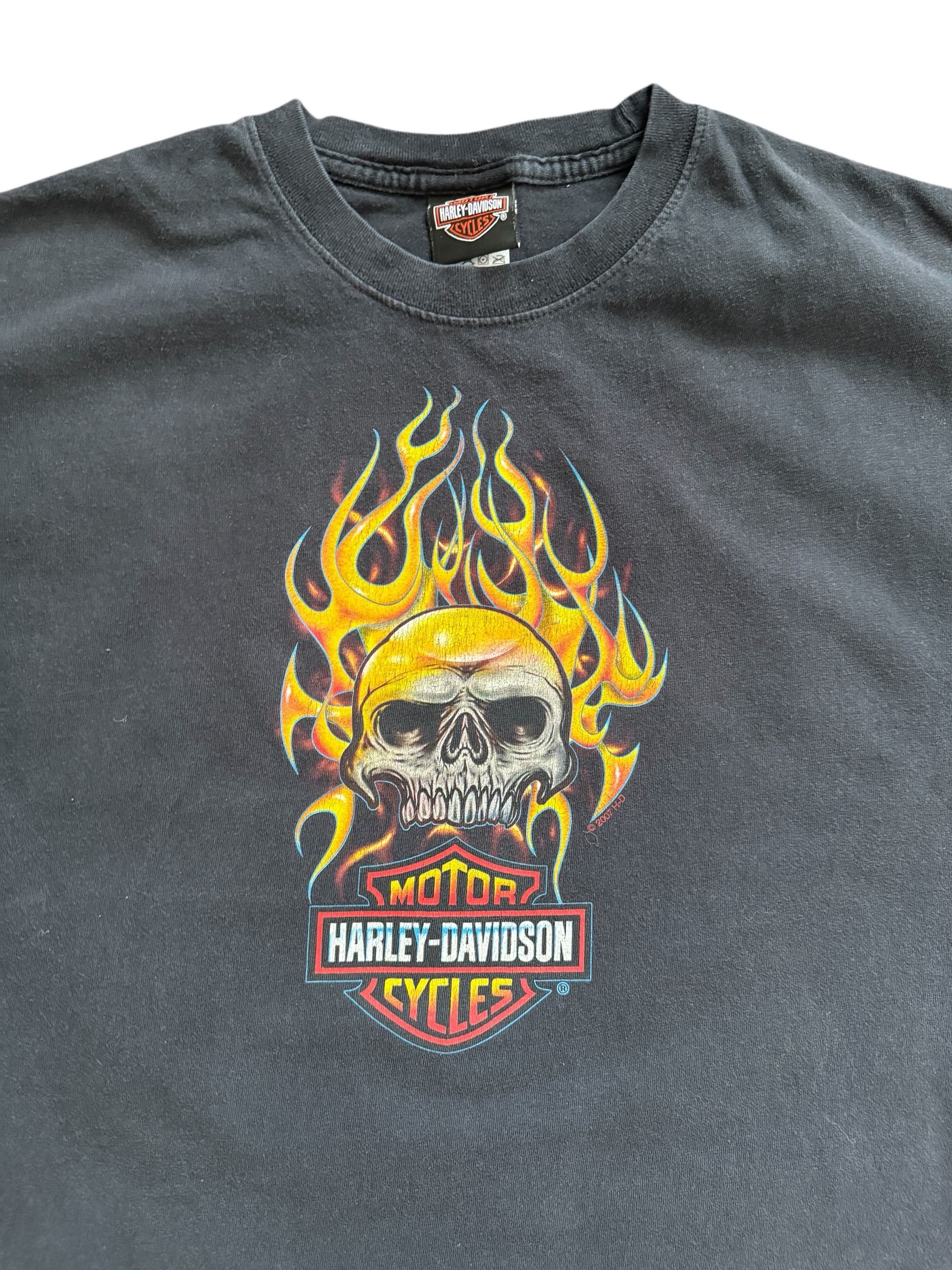 Vintage VNT Y2K Harley Davidson Flaming Skull Worn by Travis Scott Size US L / EU 52-54 / 3 - 4 Thumbnail