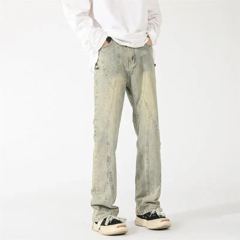 Japanese Brand Straight tube loose fitting patchwork jeans Size US 32 / EU 48 - 6 Thumbnail
