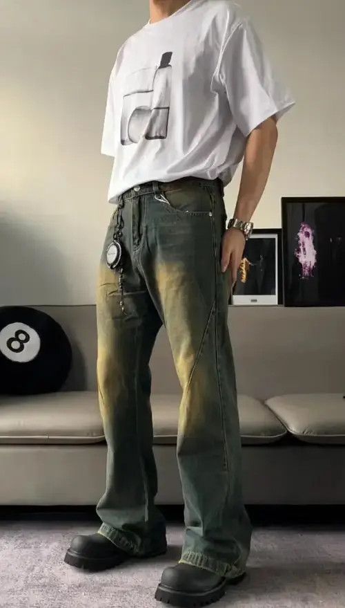 Designer × Japanese Brand × Vintage distressed grunge flared faded jeans Size US 33 - 4 Thumbnail