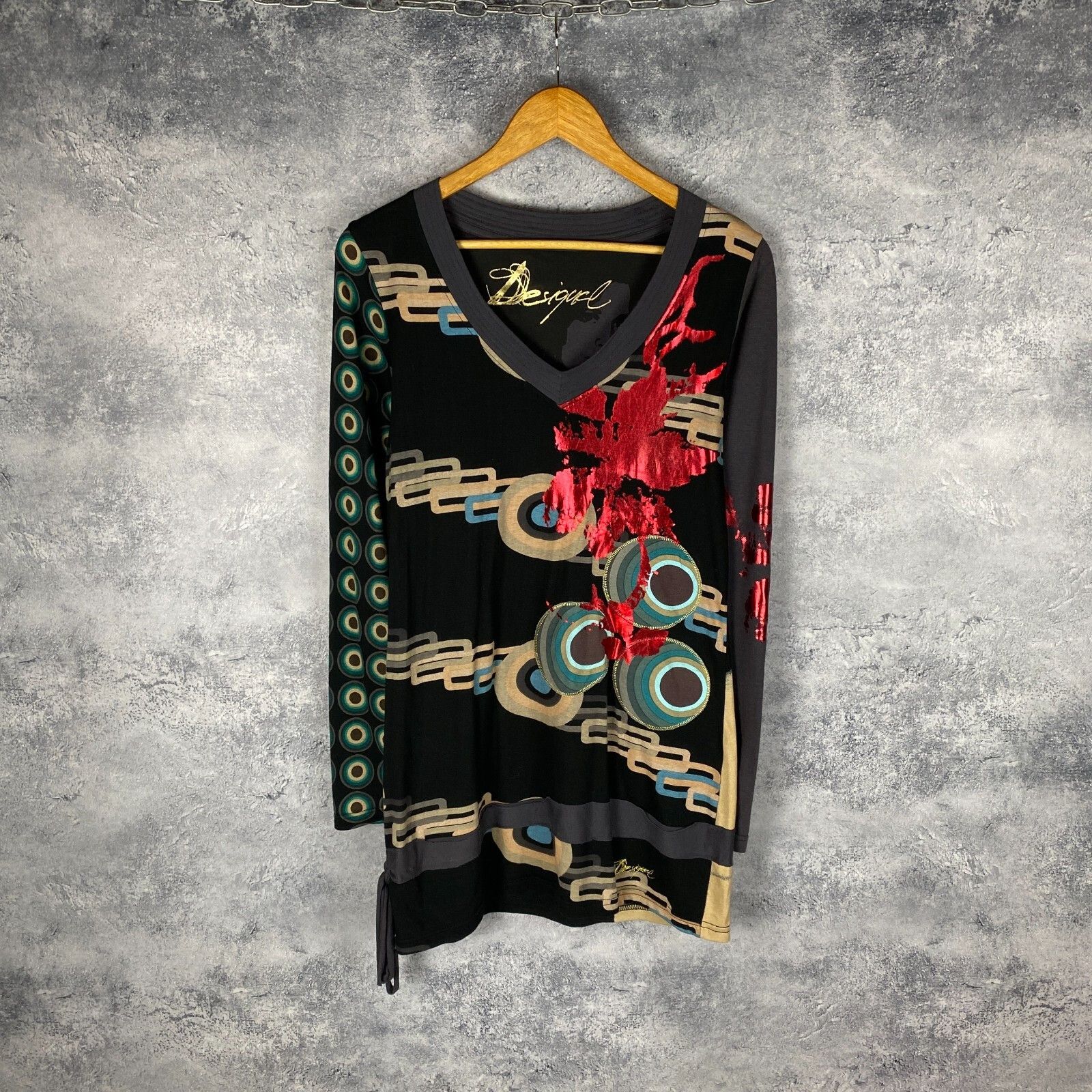 Desigual Desigual Blouse Women's Size L Multicolor Long Sleeve` Size L / US 10 / IT 46 - 1 Thumbnail