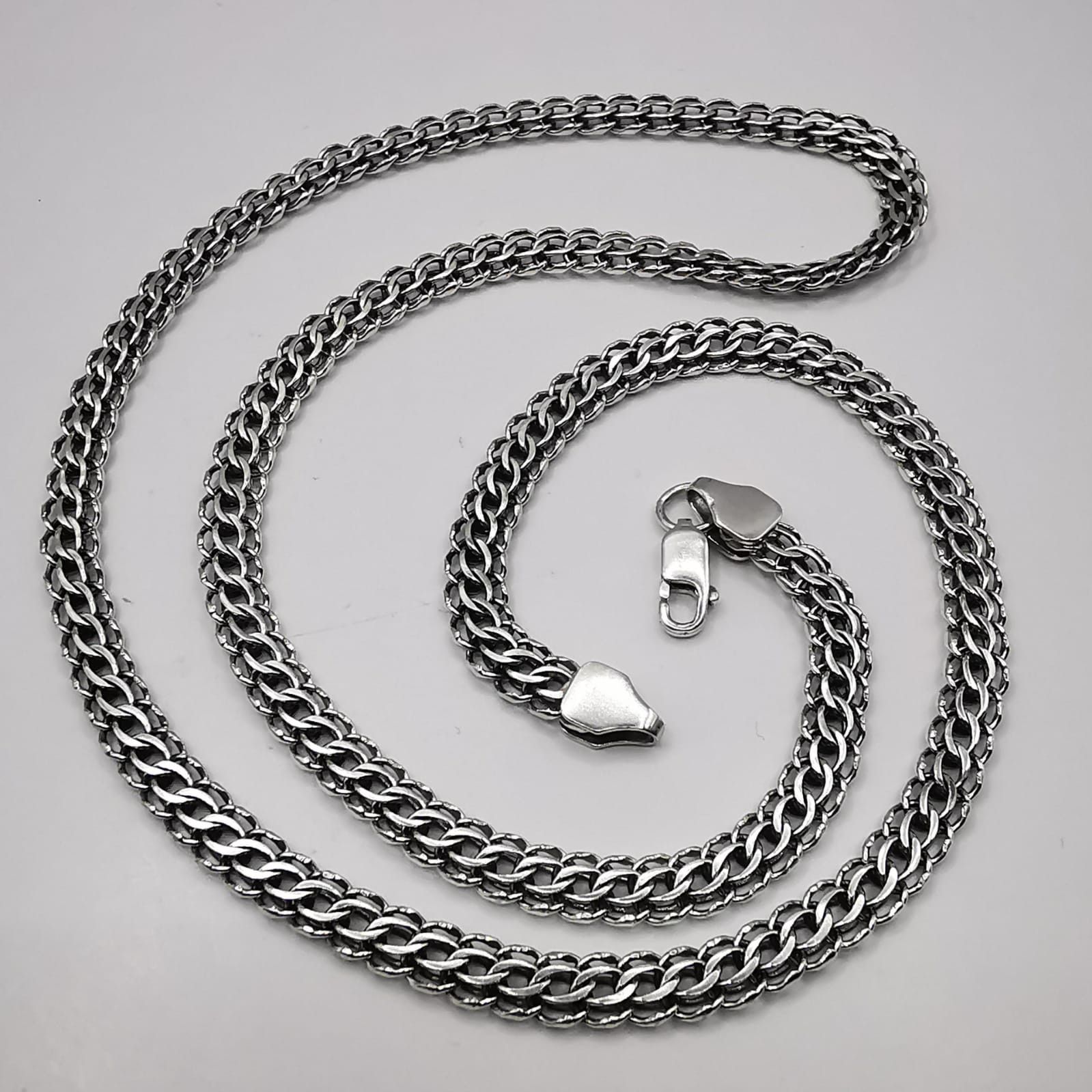 Sterling Silver Vintage Chain,925 Sterling Silver,Signed ,Handmade 21,64g Size ONE SIZE - 1 Thumbnail