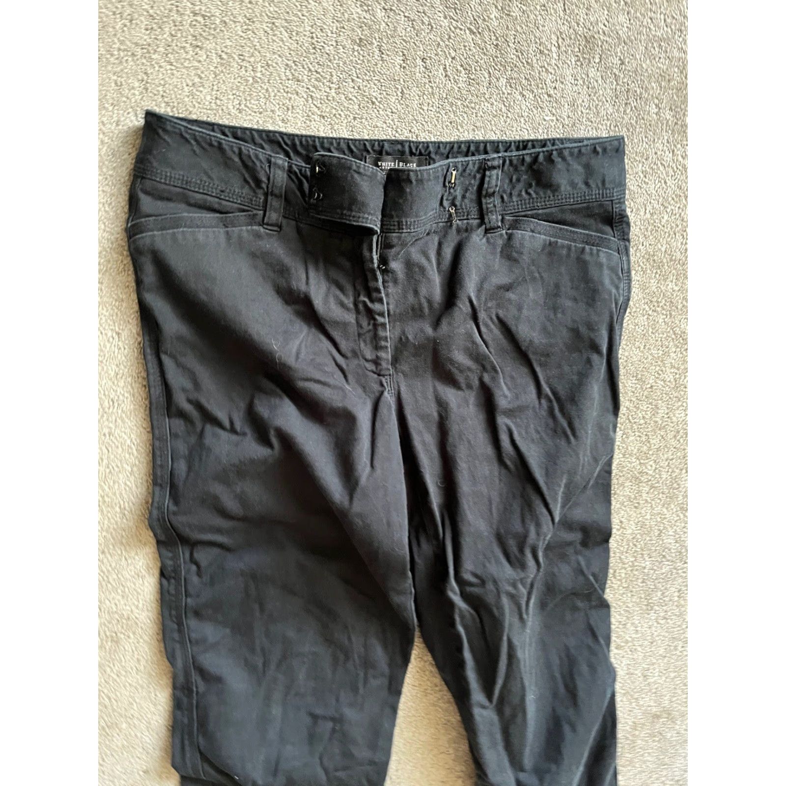 White House Black Market VINTAGE White House Black Market Pants Women 8 Black Slim Crop Ankle Stretch Trousers Size 30" / US 8 / IT 44 - 2 Thumbnail
