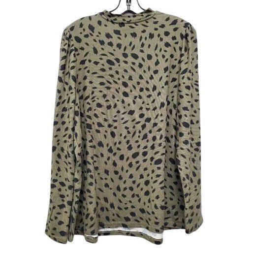Other Animal Print Long-Sleeve Olive Green Blouse With Cut-Out Det Size XL / US 12-14 / IT 48-50 - 2 Thumbnail