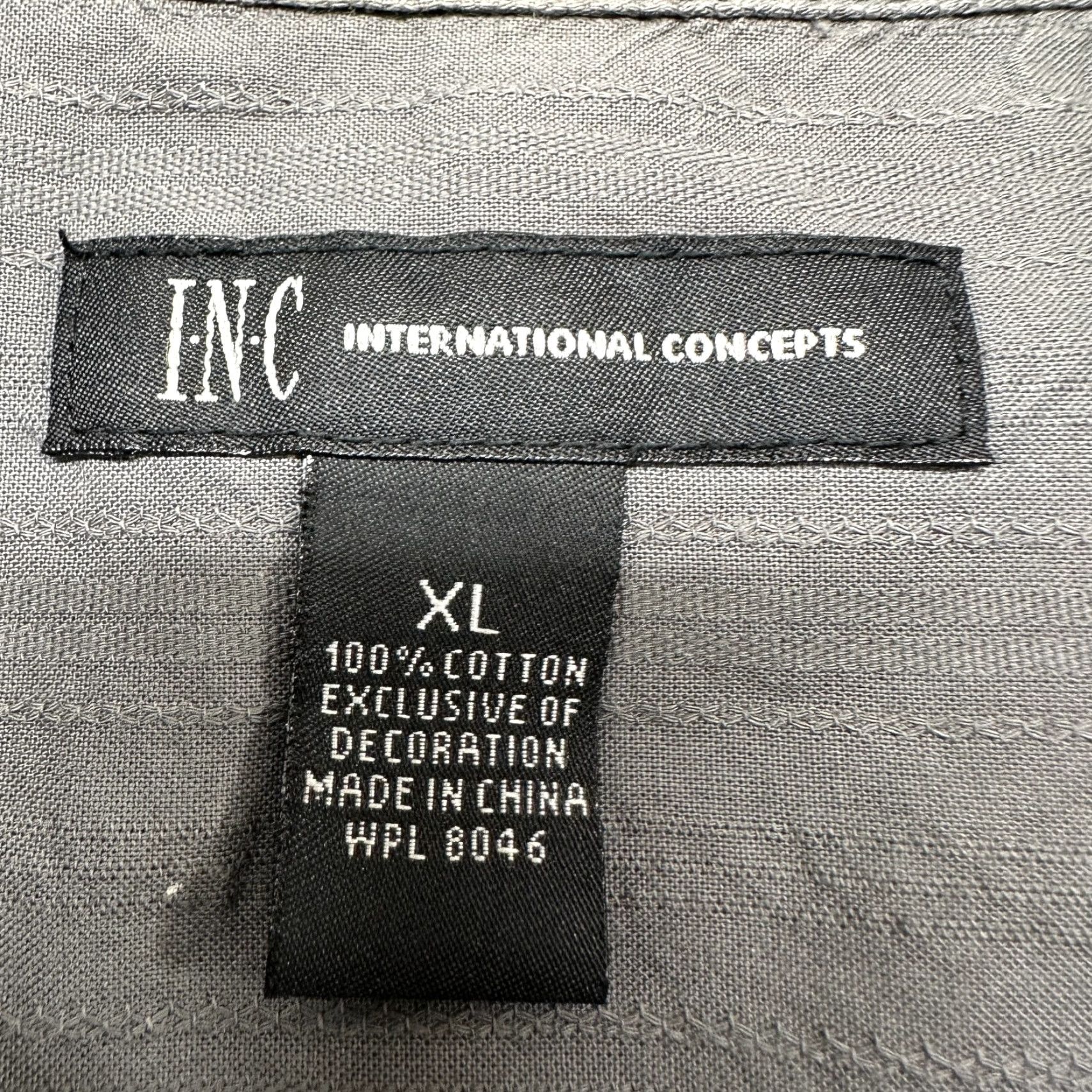 Vintage VINTAGE INC International Concepts Shirt Mens XL Grey Pearl Snap Long Sleeve Cotton Graphic Size US XL / EU 56 / 4 - 4 Thumbnail