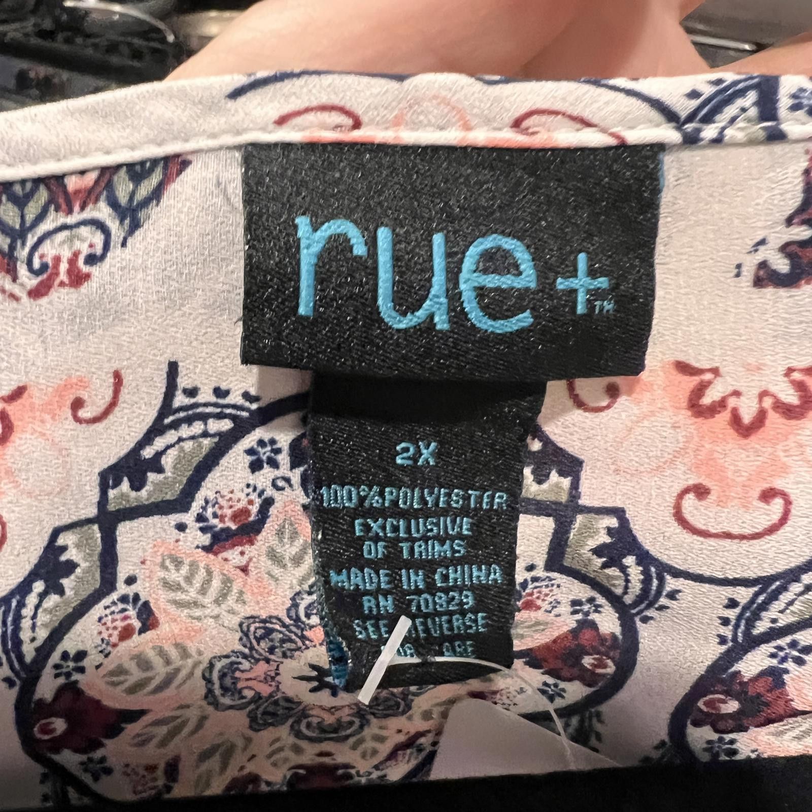 Rue Porter rue+ Women's 2X Printed Long Sleeve Blouse Size XXL / US 16-18 / IT 52-54 - 3 Thumbnail