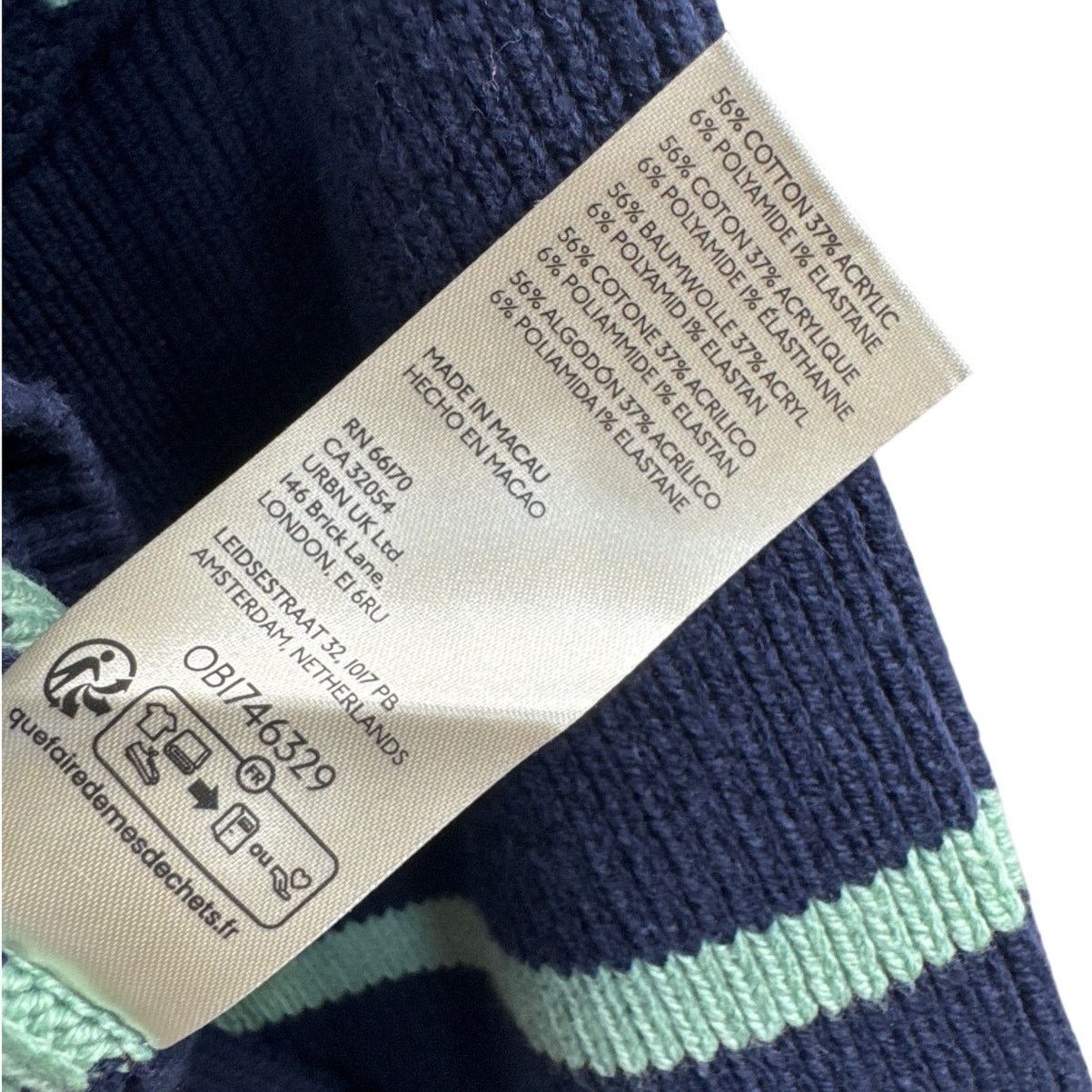 Free People New Free People Navy Stripe Easy Street Crop Sweater Size XS Size XS / US 0-2 / IT 36-38 - 6 Thumbnail