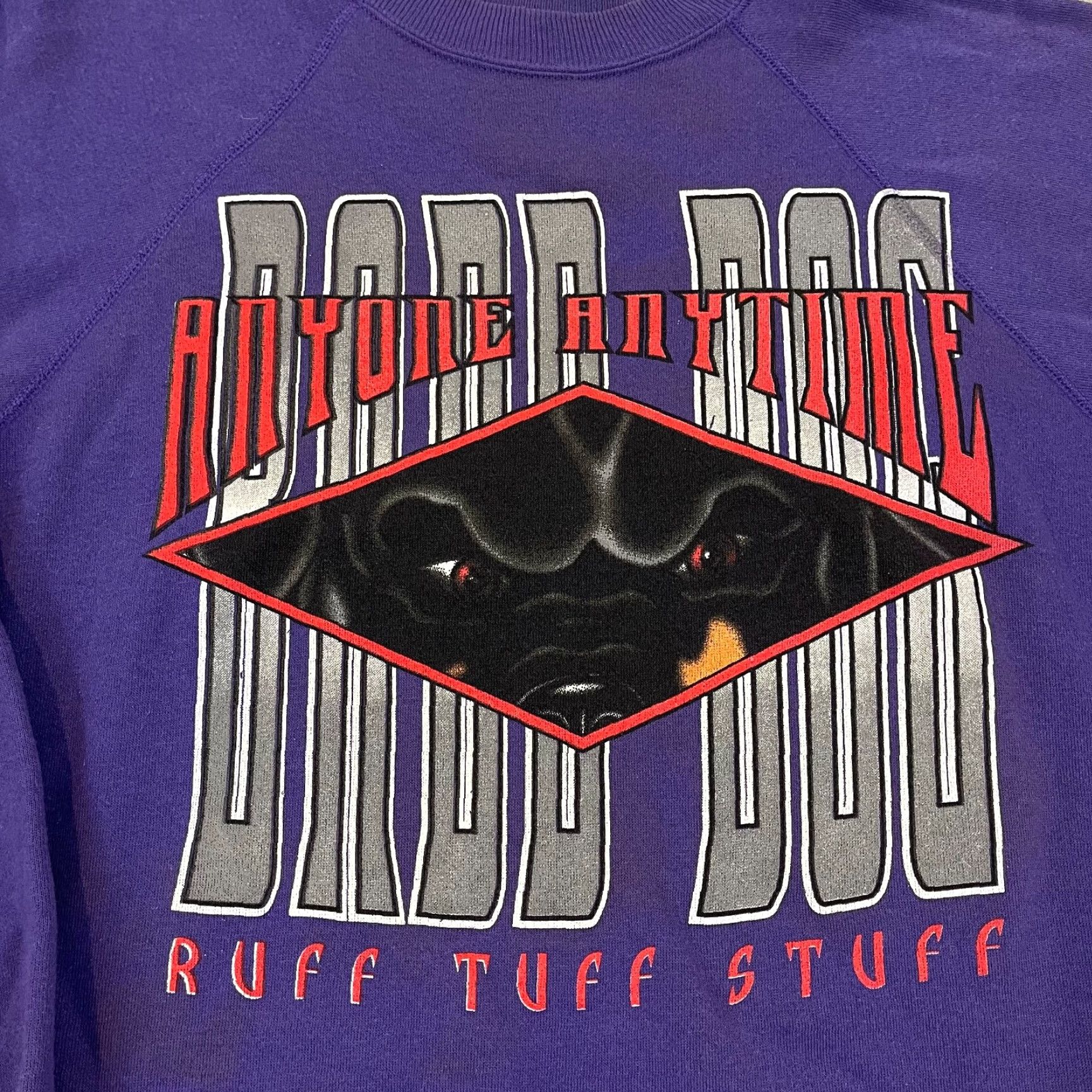 Hanes VINTAGE Hanes Sweatshirt Mens Large Purple Dog Rottweiler Crewneck Pullover 90s Graphic Print Animals Size US L / EU 52-54 / 3 - 2 Thumbnail
