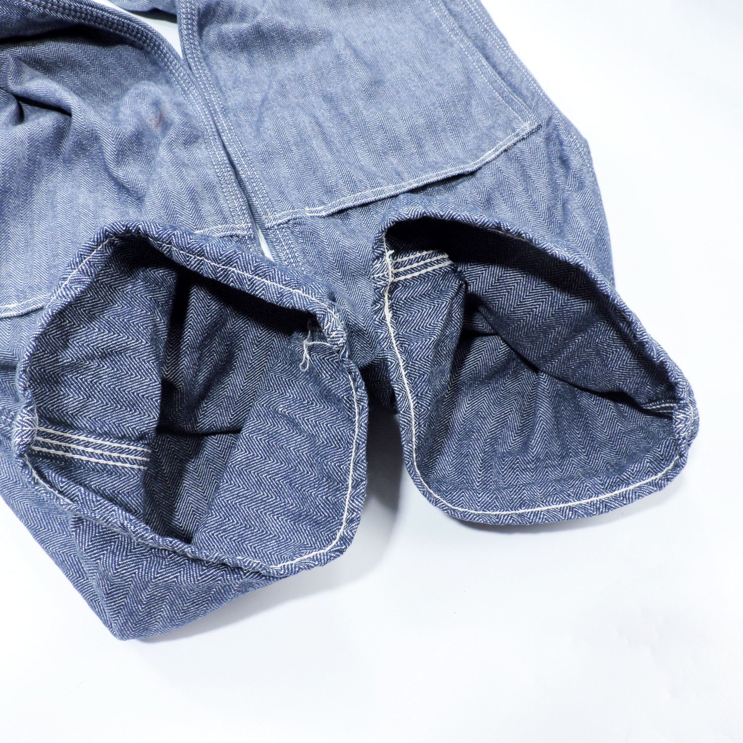 The Real McCoy's 8HU LOT 724 DOUBLE KNEE HERRINGBONE LIGHT CHAMBRAY TROUSERS Size US 32 / EU 48 - 20 Thumbnail
