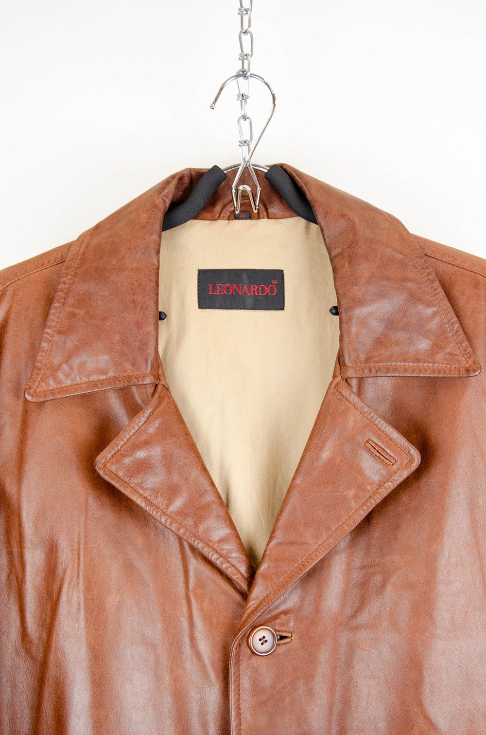 Other Leonardo Leather Car Coat Brown Vintage - Size 56 Size US XL / EU 56 / 4 - 6 Thumbnail
