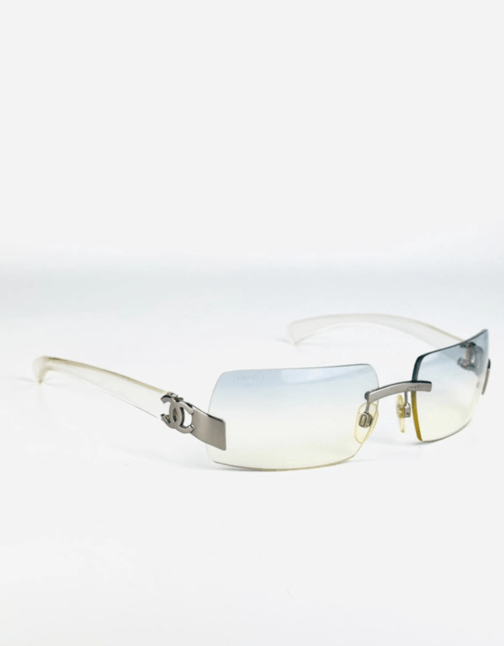 Chanel Chanel Sunglasses 4048 Rhinestone Logo Rimless 4017 Vintage Size ONE SIZE - 2 Thumbnail