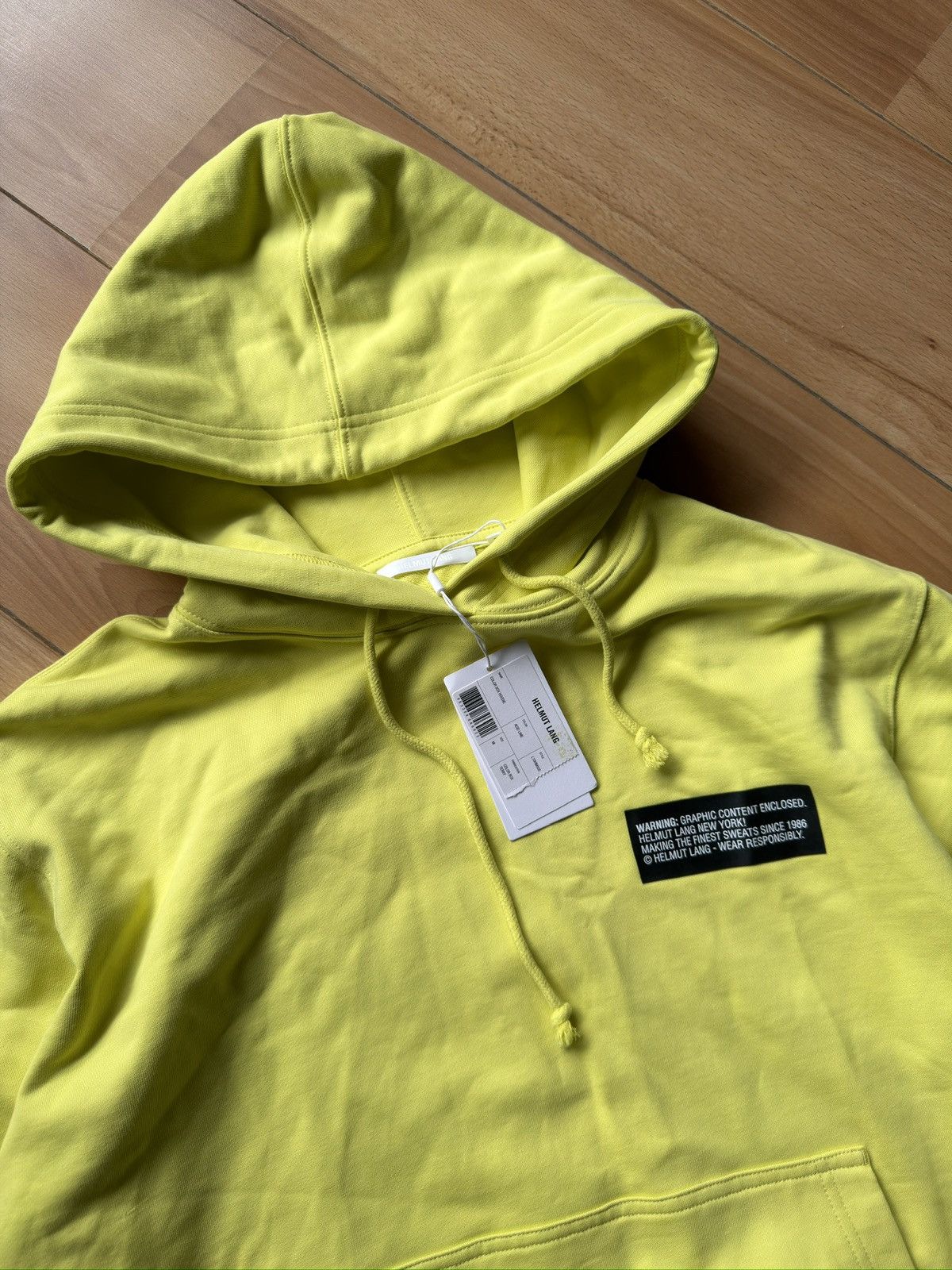 Helmut Lang Helmut Lang green big logo go new hoodie Size US L / EU 52-54 / 3 - 7 Thumbnail