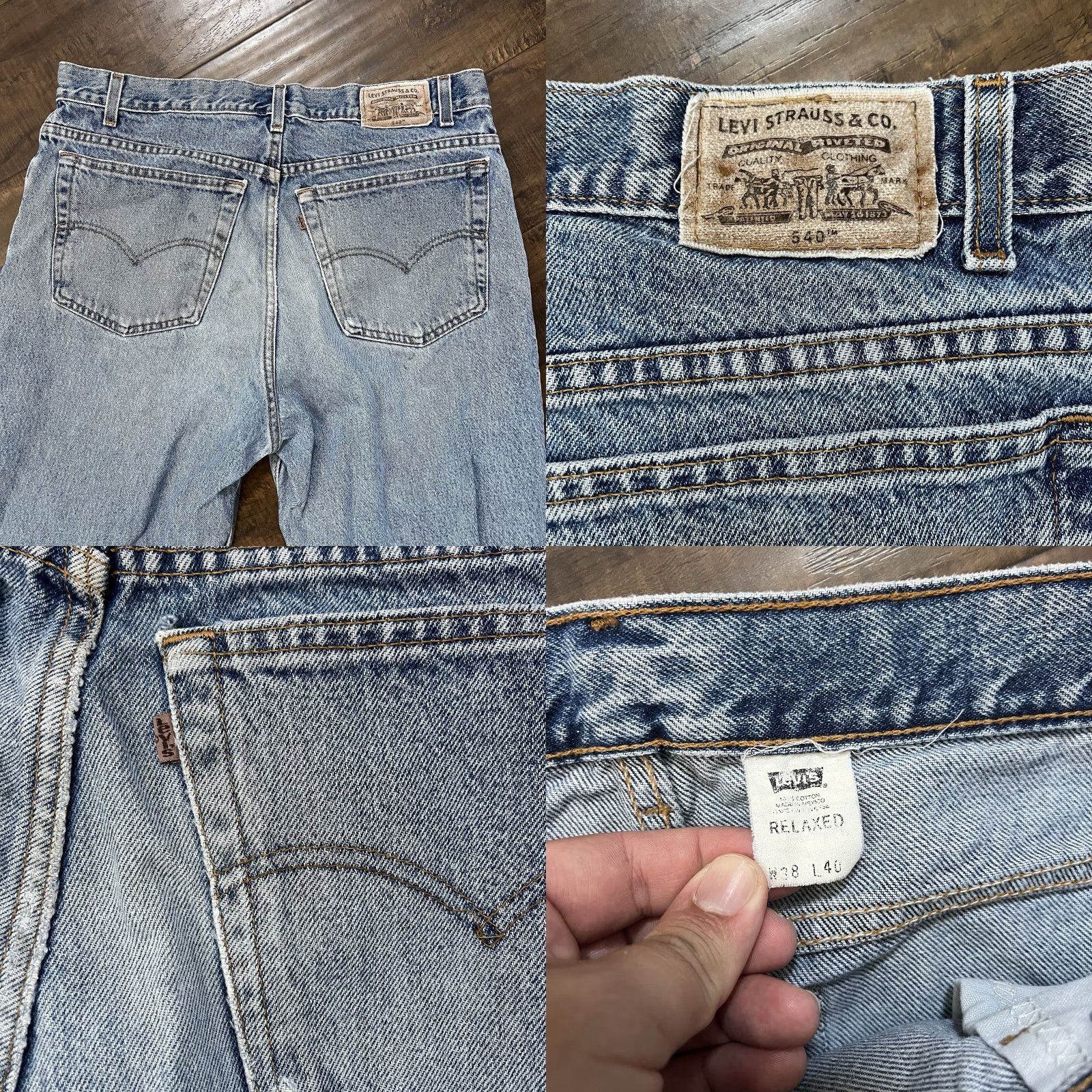 Levi's VINTAGE Levi's 540 Jeans Mens 36x26 Blue Relaxed Denim Light Wash Distressed Retro Size US 36 / EU 52 - 8 Thumbnail