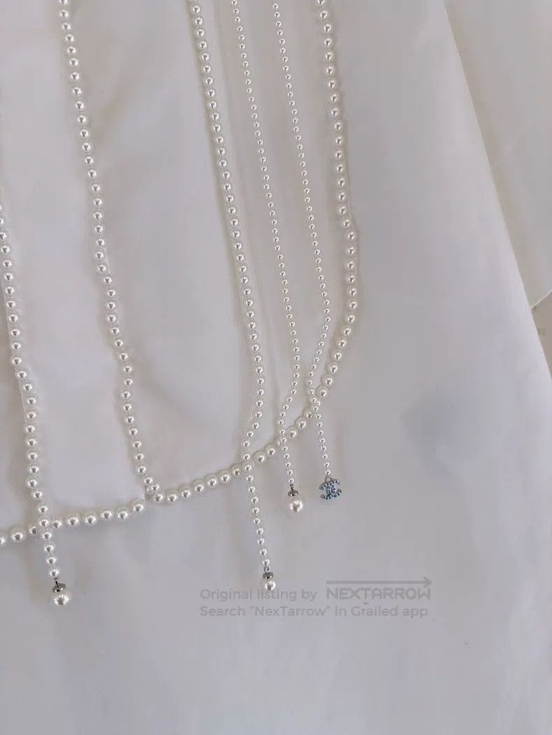 Chanel Chanel 21S Spring and Summer Pearl Chain Short-sleeved Shi Size XXS / US 00 / IT 34 - 5 Thumbnail
