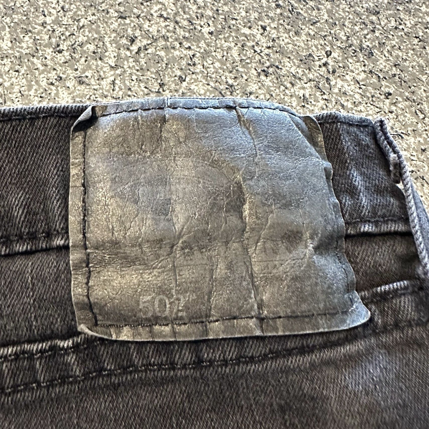 Levi's Levi's 502 Jeans Mens 48x31 Washed Black Stretch Denim - Levi's - Jeans - 5-Pocket - Button Zip - Big & Tall - Black - 1990s? Size US 32 / EU 48 - 5 Thumbnail