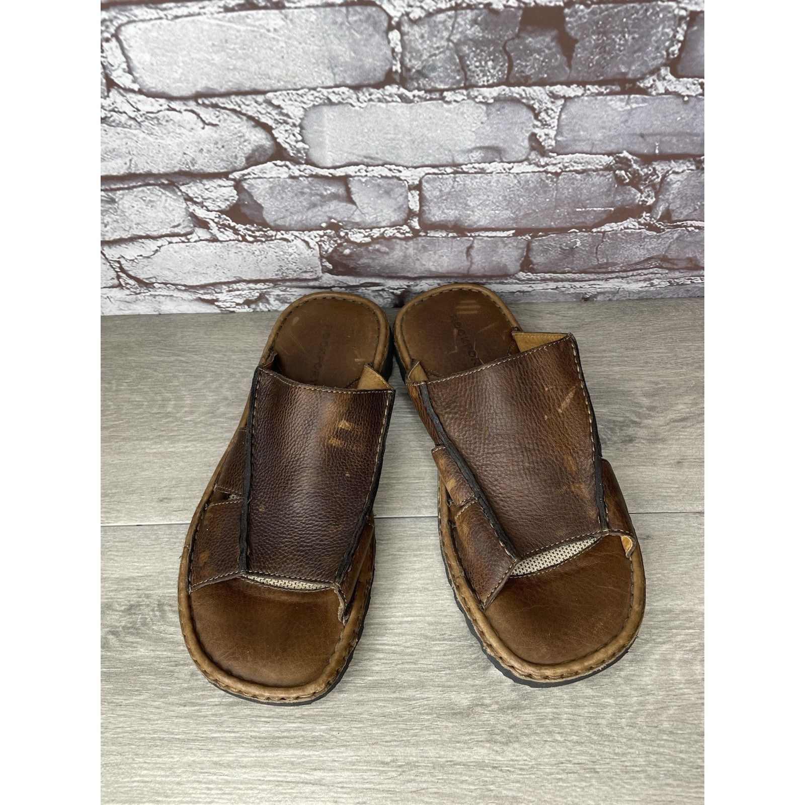 Rockport Rockport Brown Leather Cushion Open Toe Casual Slides Sandal Size US 11 / EU 44 - 11 Thumbnail