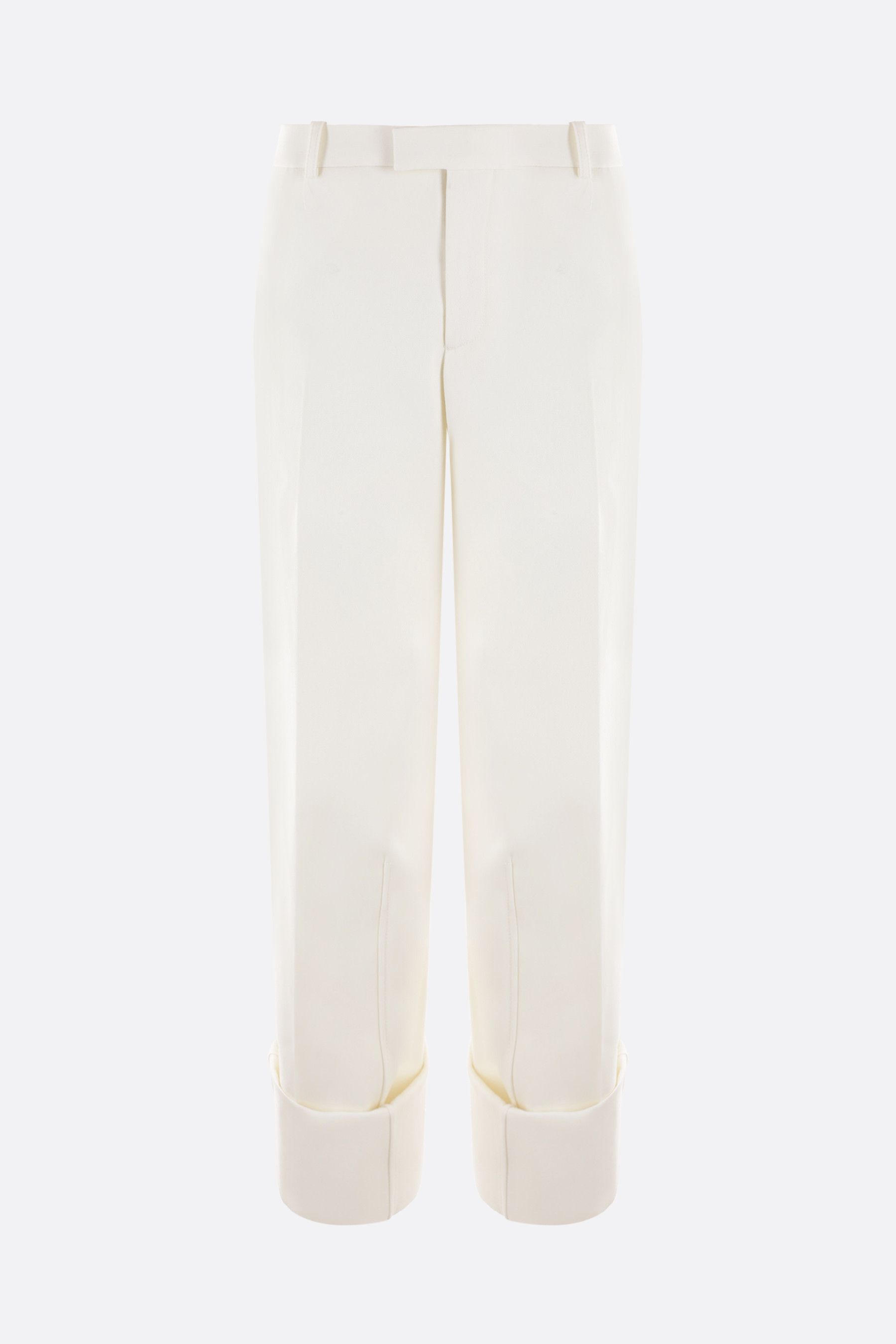 Bottega Veneta o1n1vont0625 Light Wool Trouser in Chalk Size 26" / US 2 / IT 38 - 1 Thumbnail