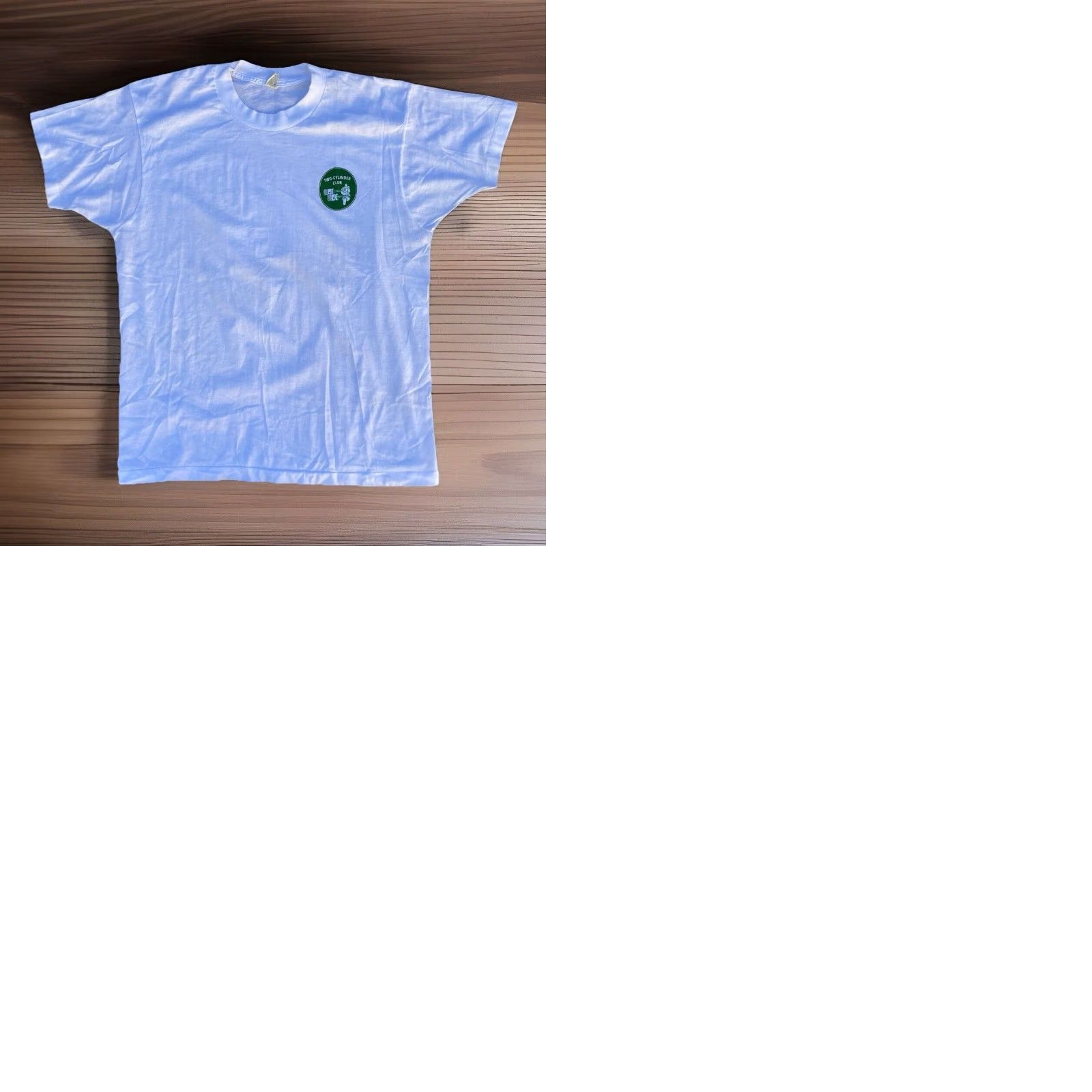 Vintage Vintage Screen Stars T-Shirt Two Cylinder Club Graphic Tee White XL Men Short Sleeve Cotton Blend **(Country of Origin: United States)** Size US XL / EU 56 / 4 - 12 Thumbnail